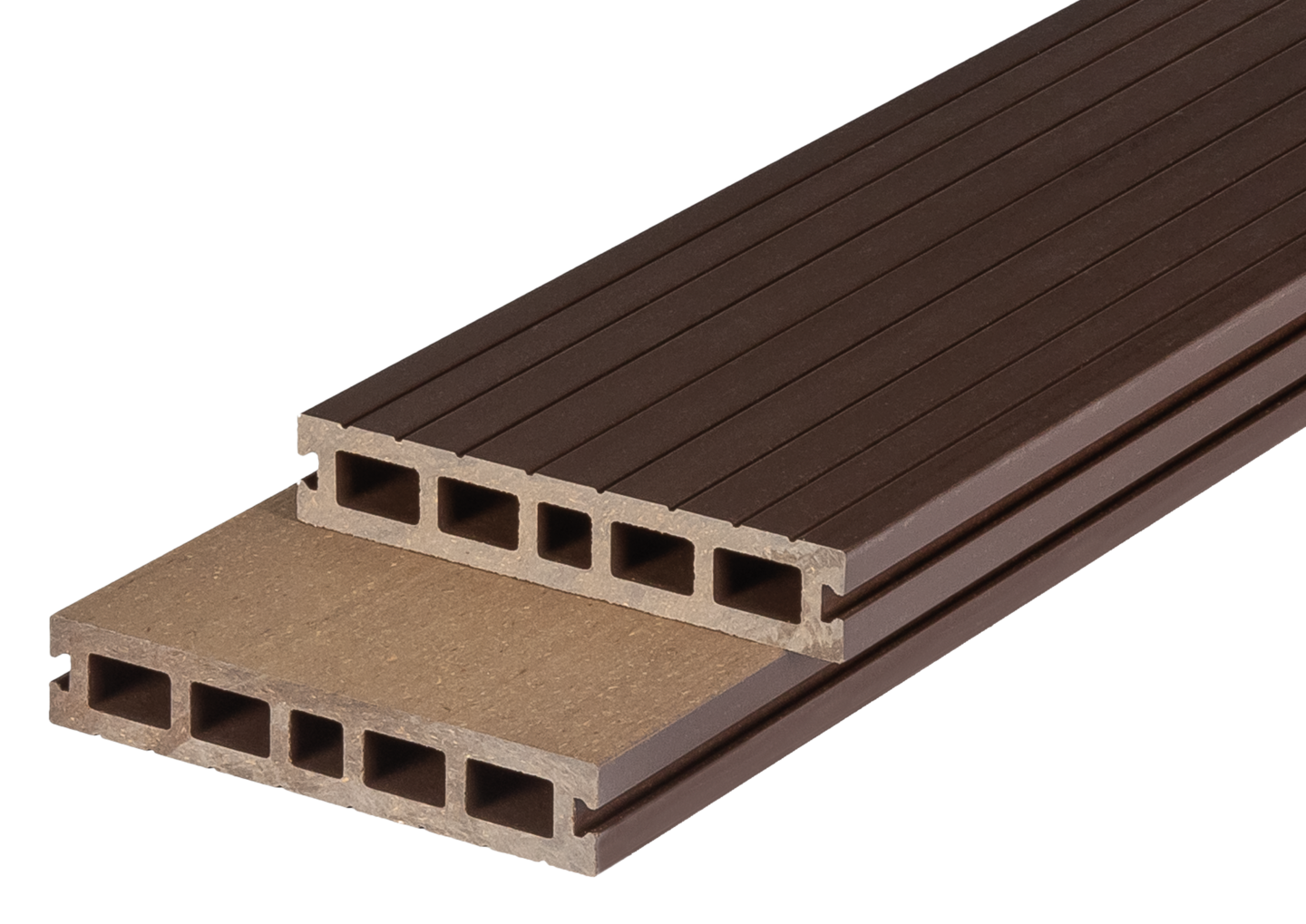 Terassilauta Luna TWPC/T 26x140x6000 ruskea lämpöpuukomposiitti