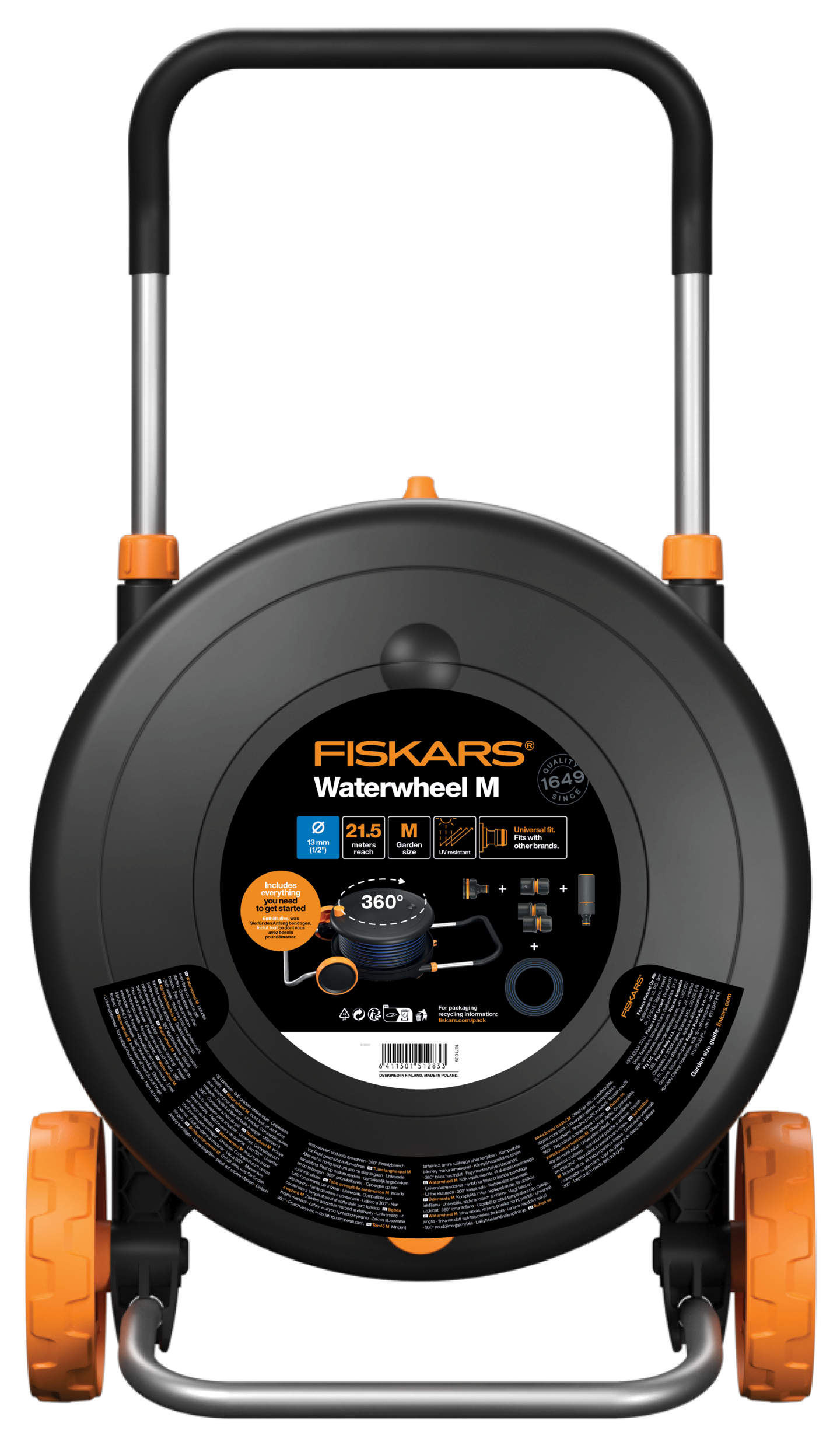 Kärrykastelukela Fiskars Comfort M 13mm 20m