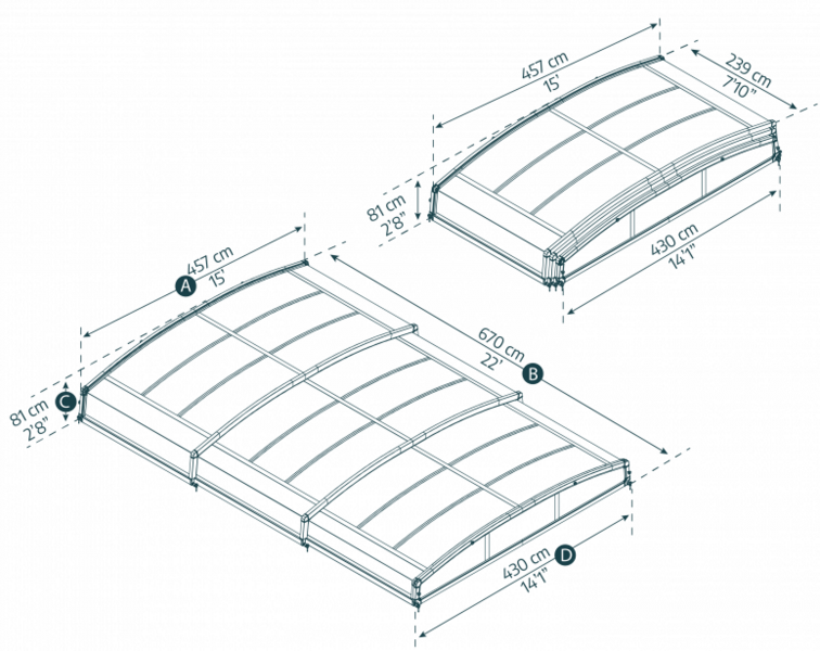 Kate Canopia Majorca uima-altaalle 4x6m