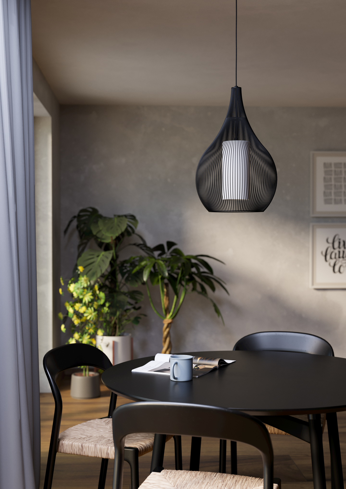 Riippuvalaisin EGLO Razoni 1 E27 40W musta/valkoinen