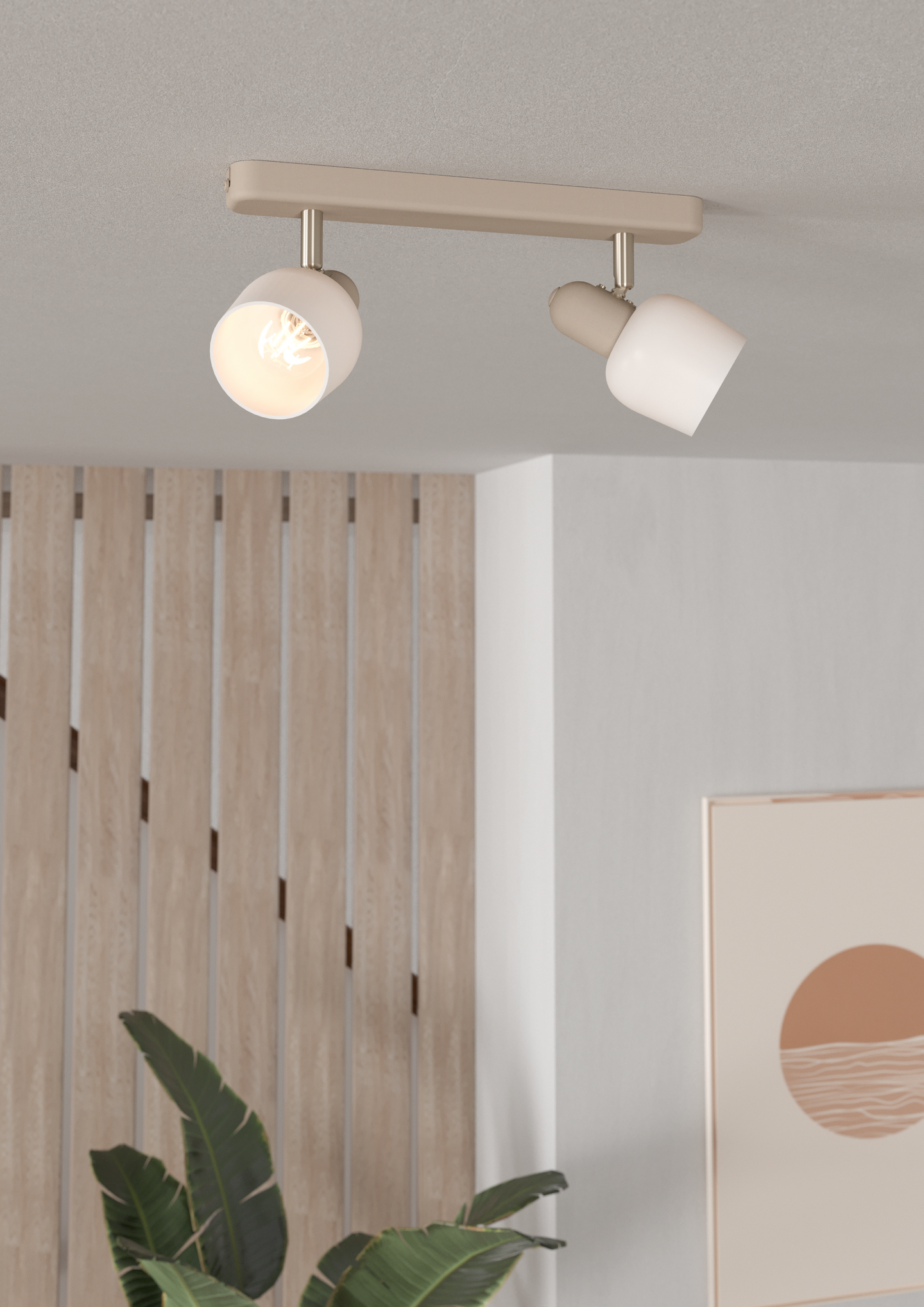 Kattovalaisin EGLO Corato 2-os 2xE14 18W hiekka/valkoinen