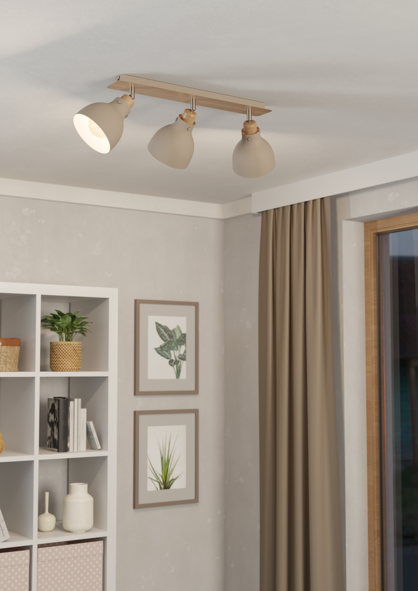 Kattovalaisin EGLO Arecife 3-os 3xE27 28W hiekka/puu