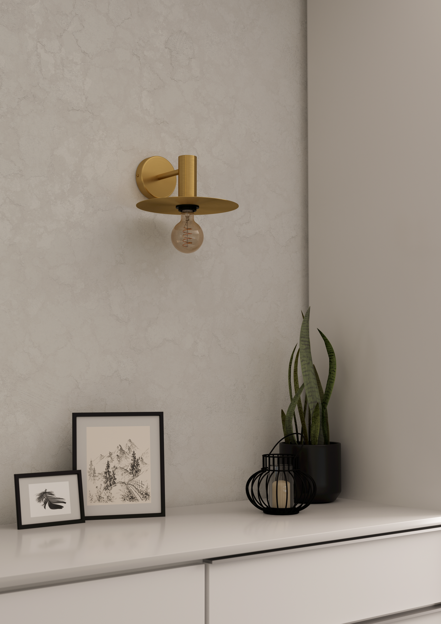 Seinävalaisin EGLO Escandell E27 40W messinki/musta