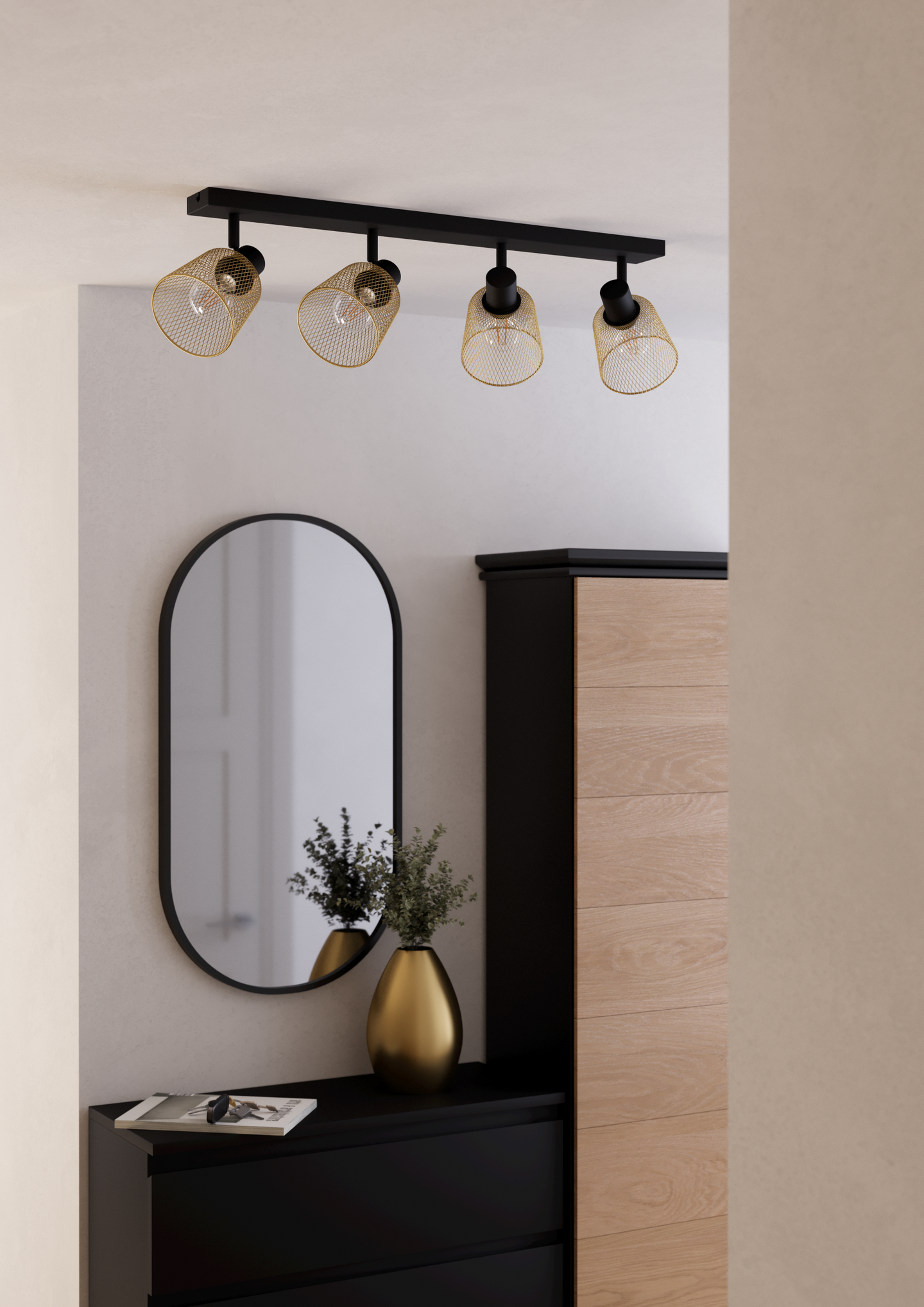 Kattovalaisin EGLO Coslada 4-os 4xE27 40W messinki/musta