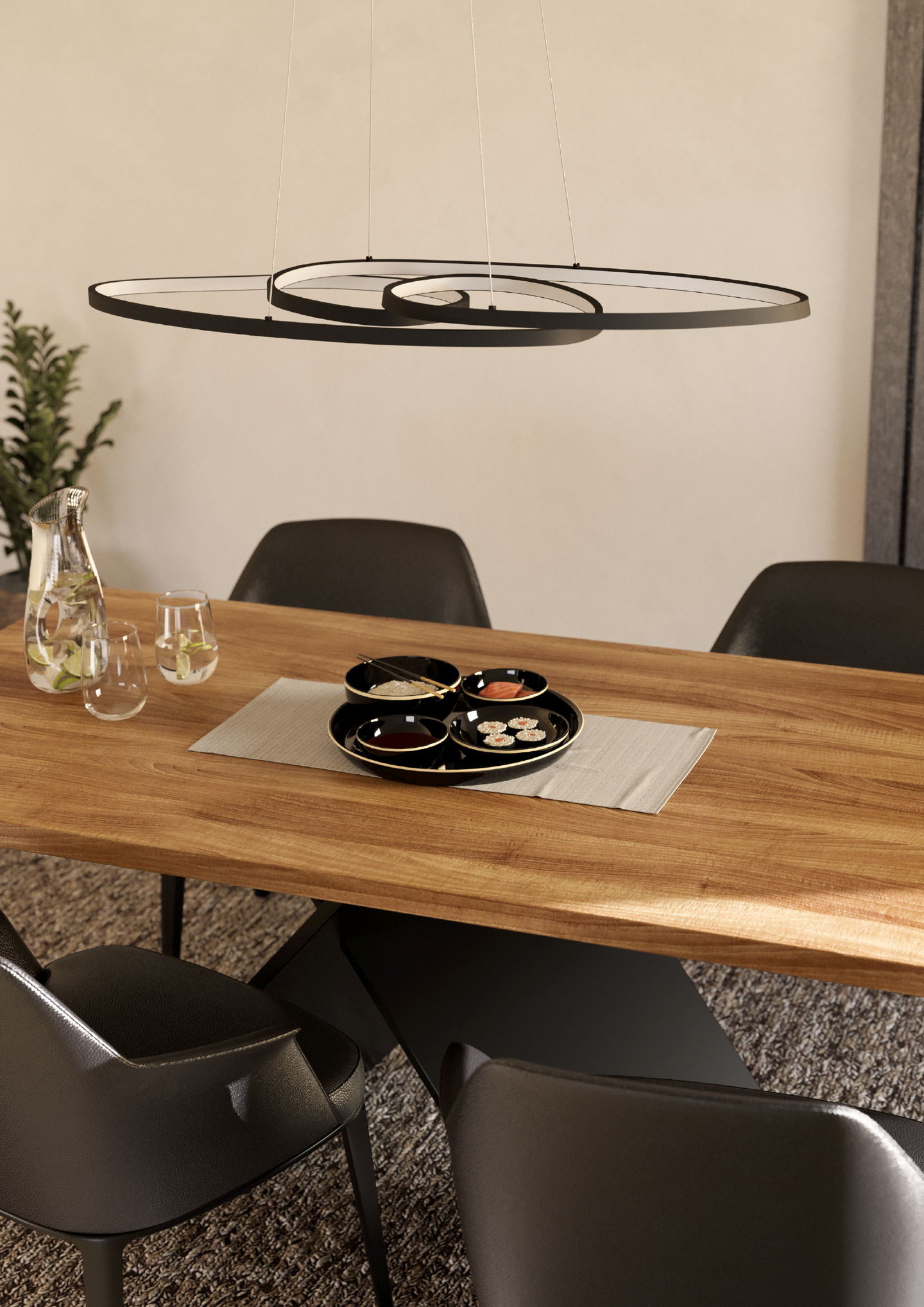 Riippuvalaisin EGLO Gianella 38W led musta/valkoinen