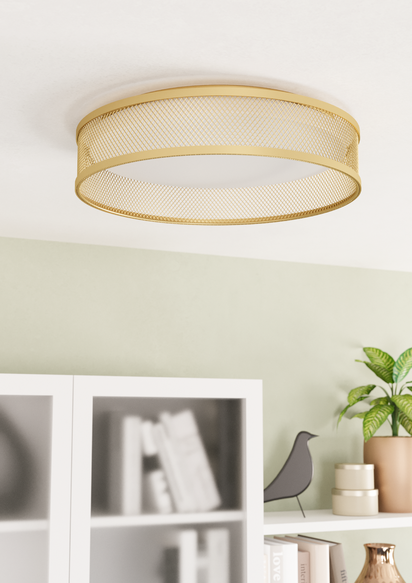 Kattovalaisin EGLO Luppineria 38,5cm 20W led messinki