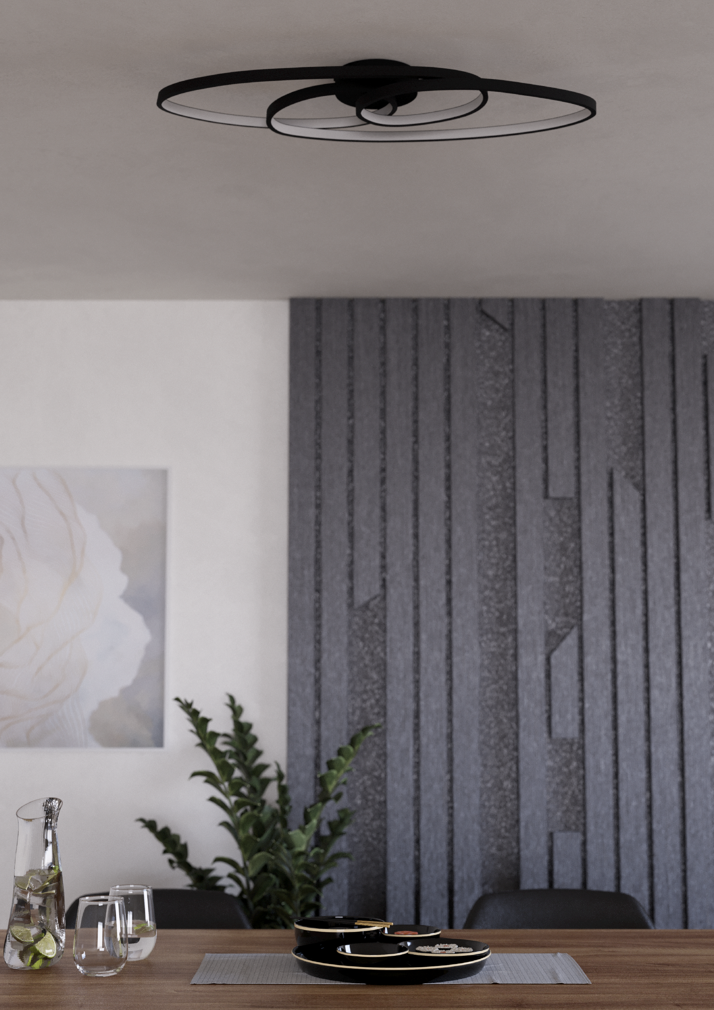 Kattovalaisin EGLO Gianella 38W led musta/valkoinen