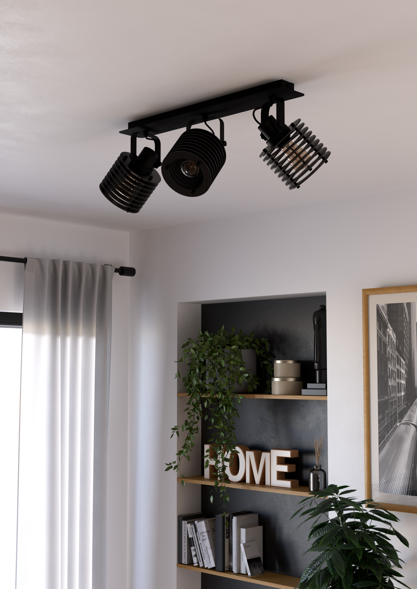 Kattovalaisin EGLO Segovia 3-os 3xE27 40W musta