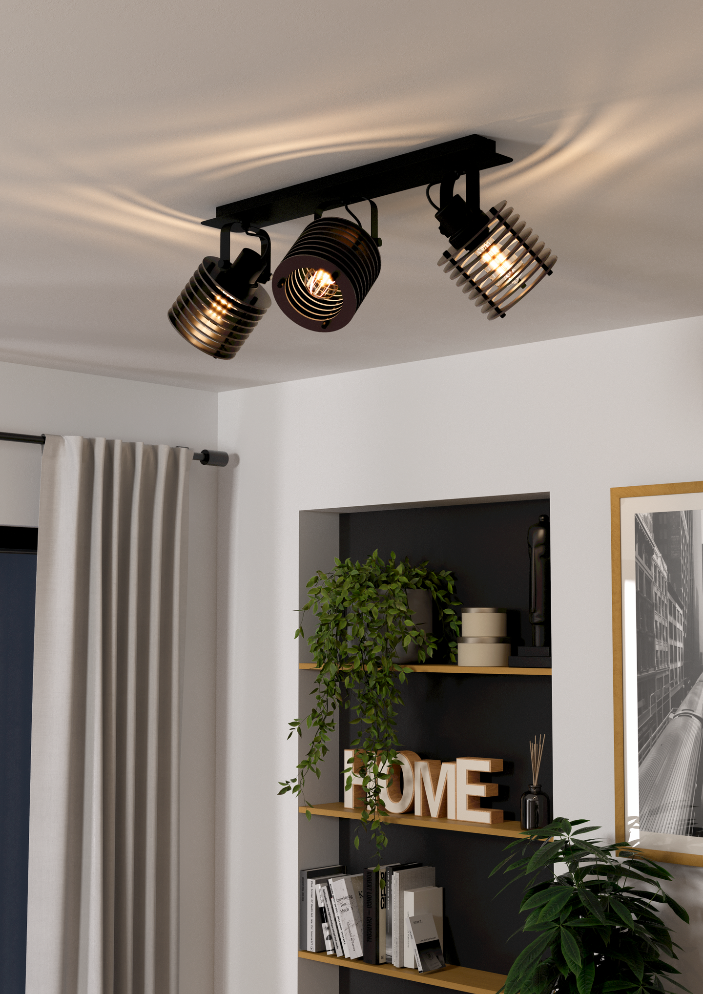 Kattovalaisin EGLO Segovia 3-os 3xE27 40W musta