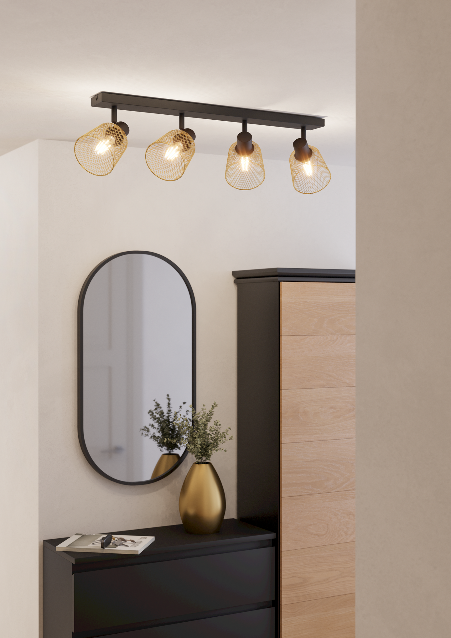 Kattovalaisin EGLO Coslada 4-os 4xE27 40W messinki/musta