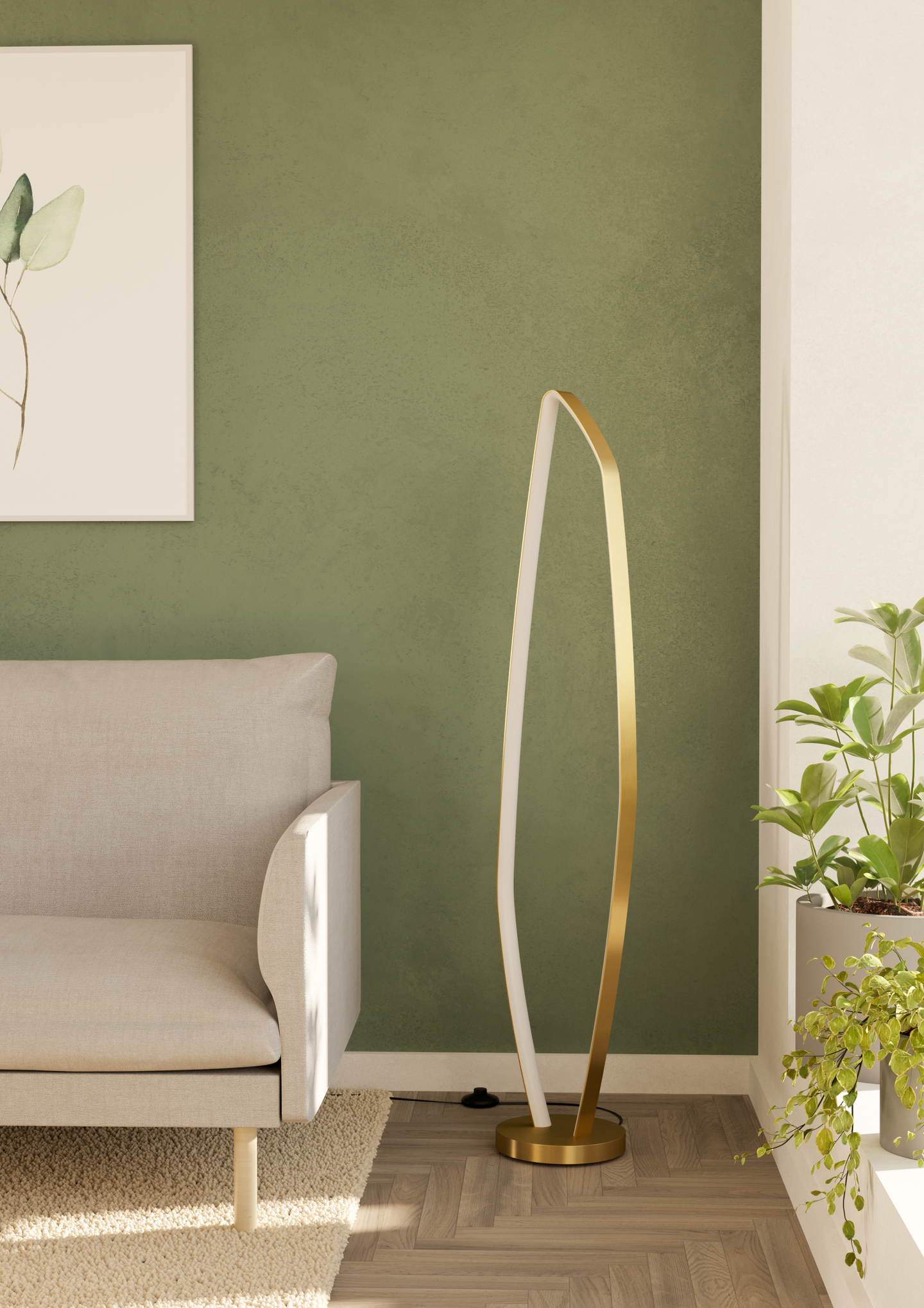 Lattiavalaisin EGLO Vallerosa 25,2W led messinki/valkoinen