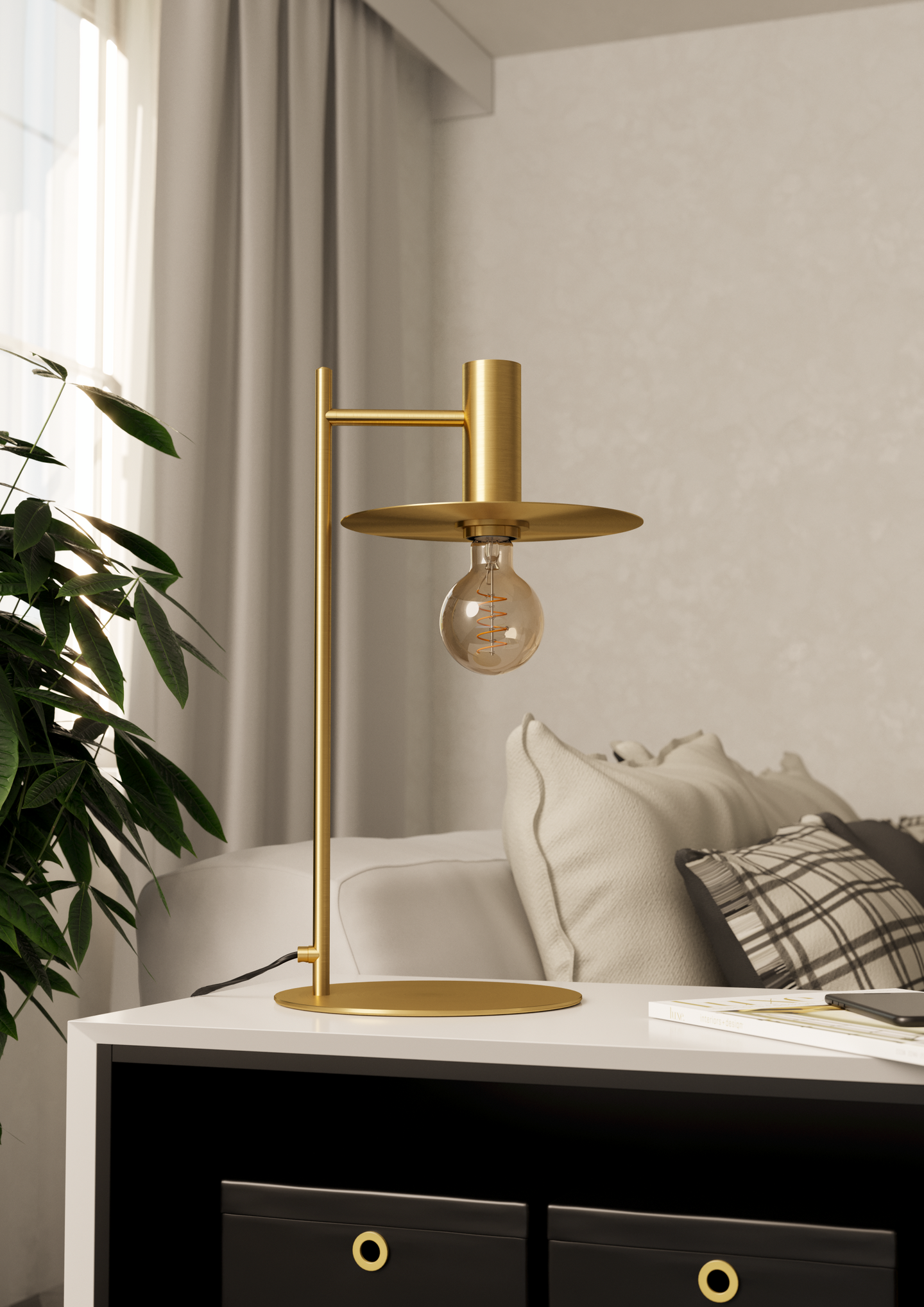 Pöytävalaisin EGLO Escandell E27 40W messinki/musta