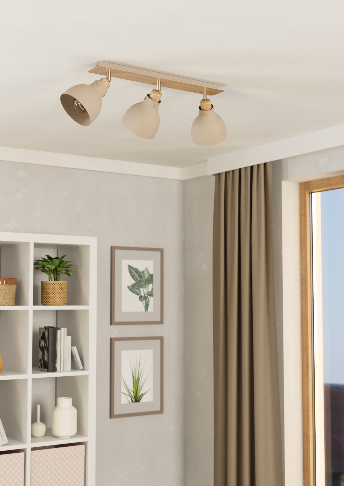 Kattovalaisin EGLO Arecife 3-os 3xE27 28W hiekka/puu