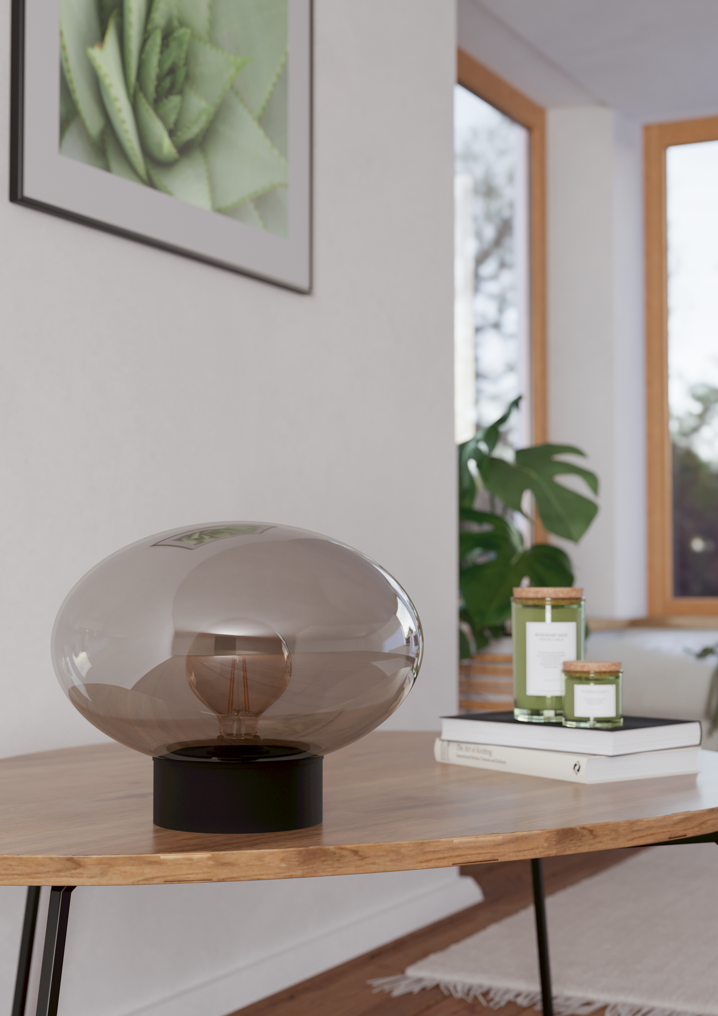 Pöytävalaisin EGLO Madonnina 27cm E27 40W musta/harmaa