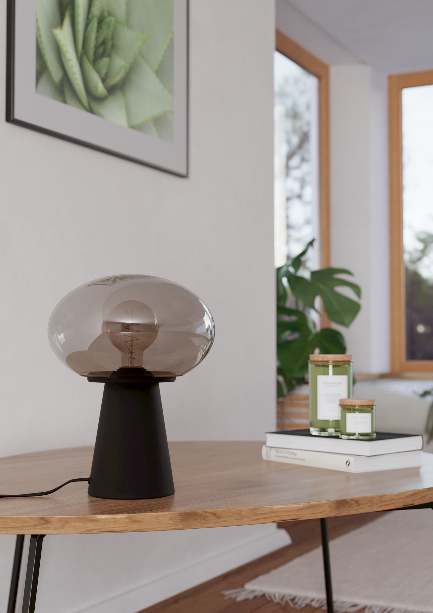 Pöytävalaisin EGLO Madonnina 32,5cm E27 40W musta/harmaa