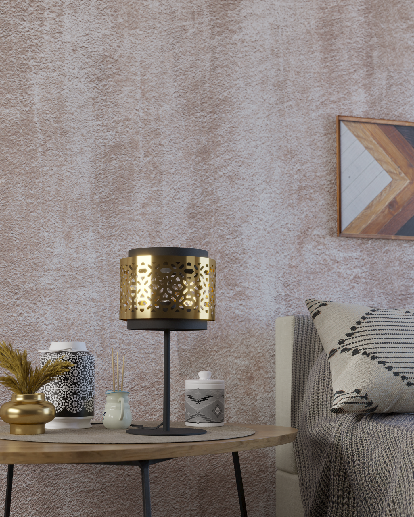 Pöytävalaisin EGLO Sandbach E27 40W messinki/musta