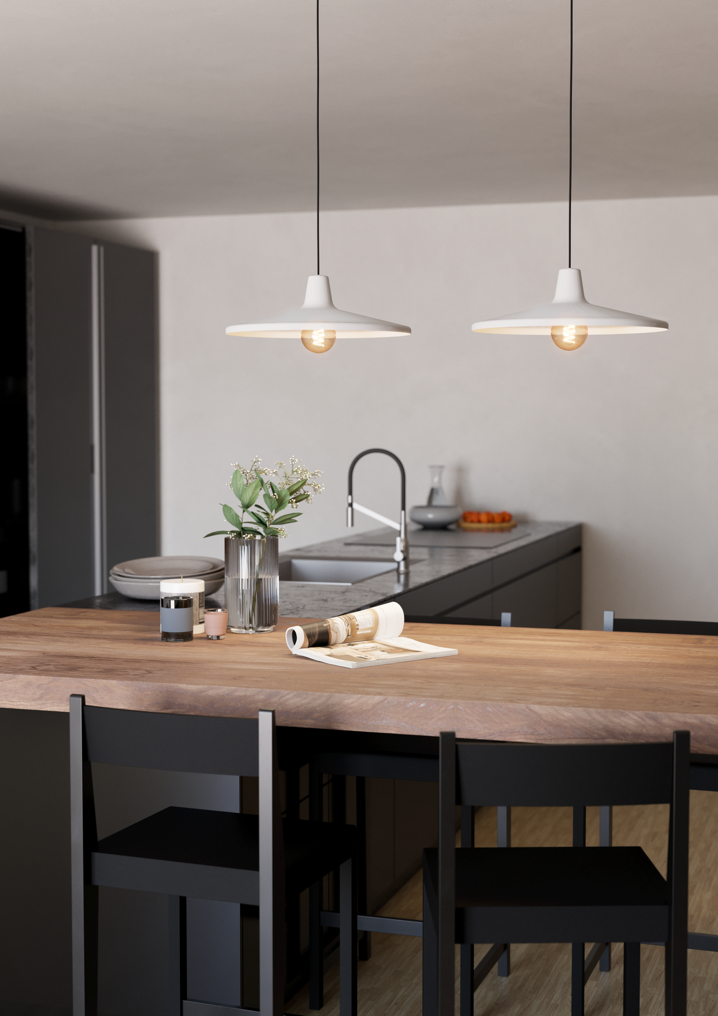 Riippuvalaisin EGLO Miniere 2-os 2xE27 40W harmaa/musta