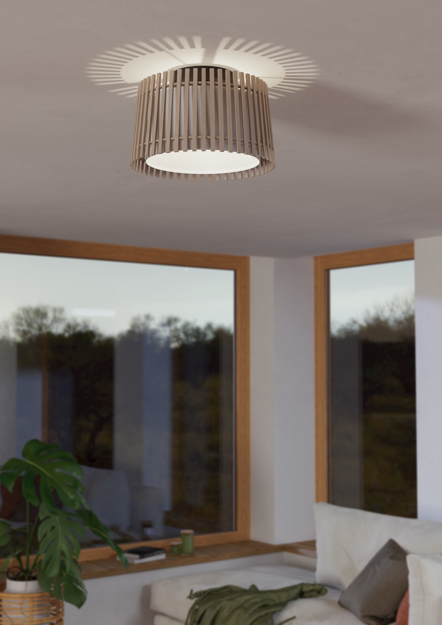 Kattovalaisin EGLO Fattoria E27 25W musta/ruskea/valkoinen