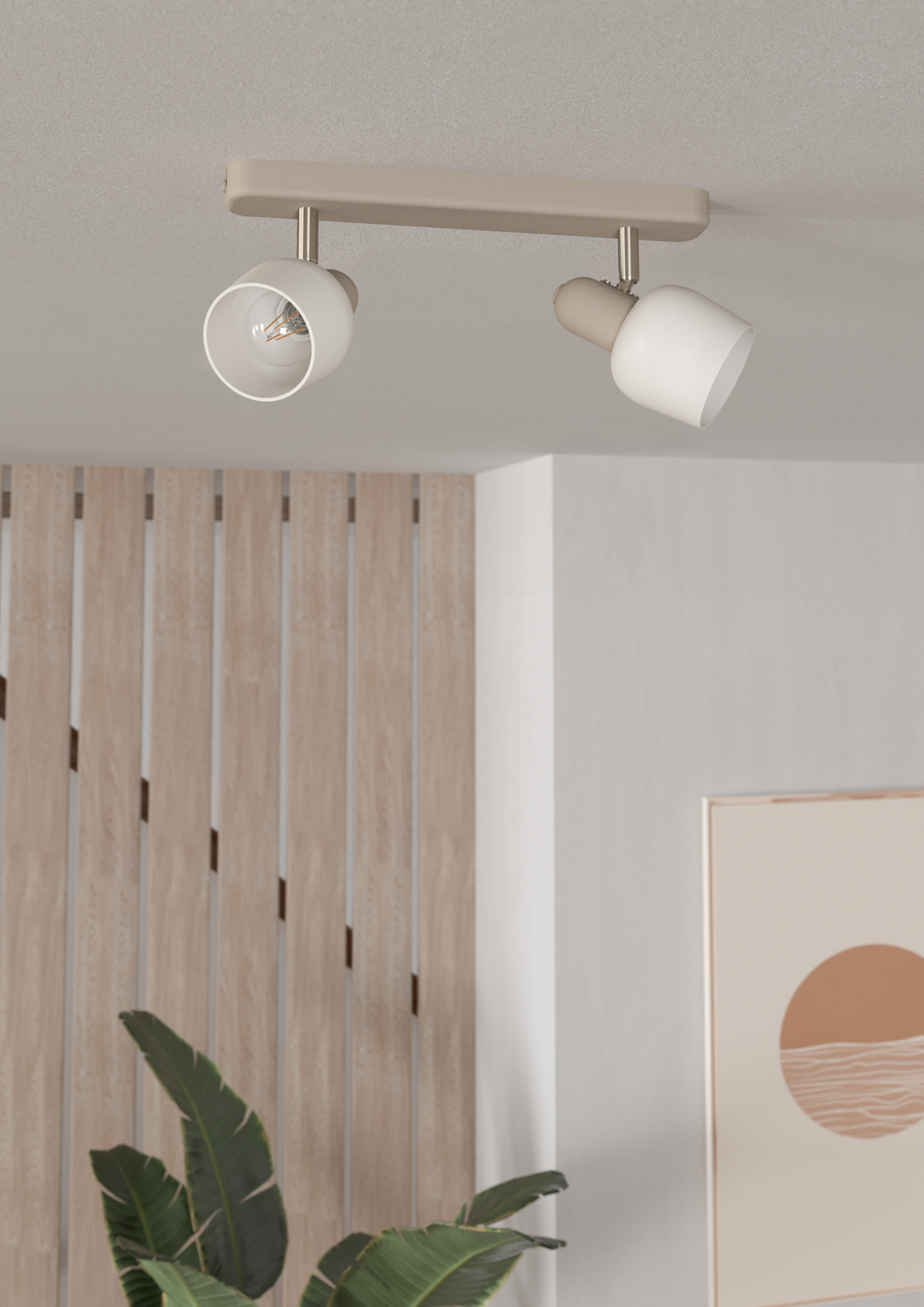 Kattovalaisin EGLO Corato 2-os 2xE14 18W hiekka/valkoinen