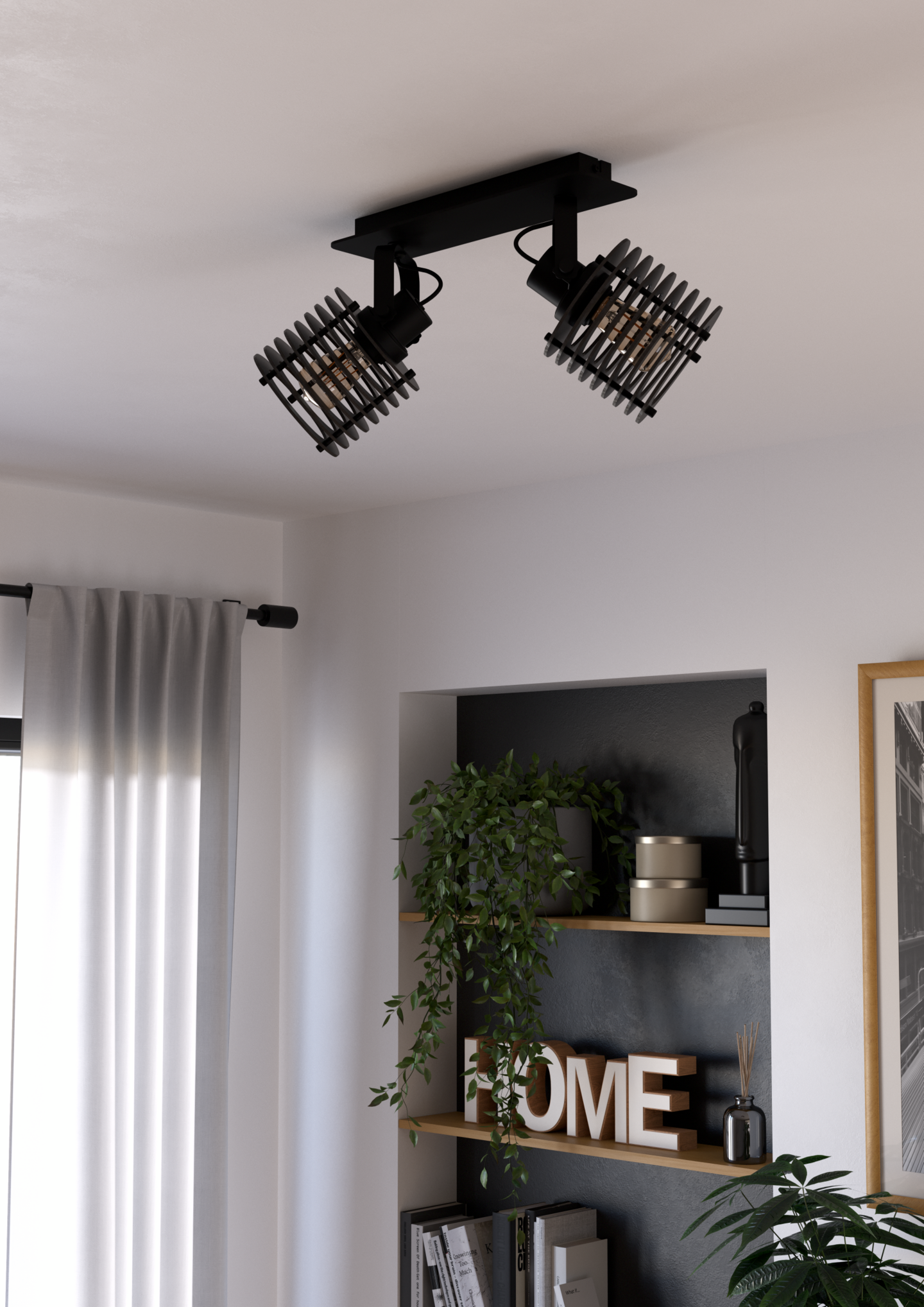 Kattovalaisin EGLO Segovia 2-os 2xE27 40W musta