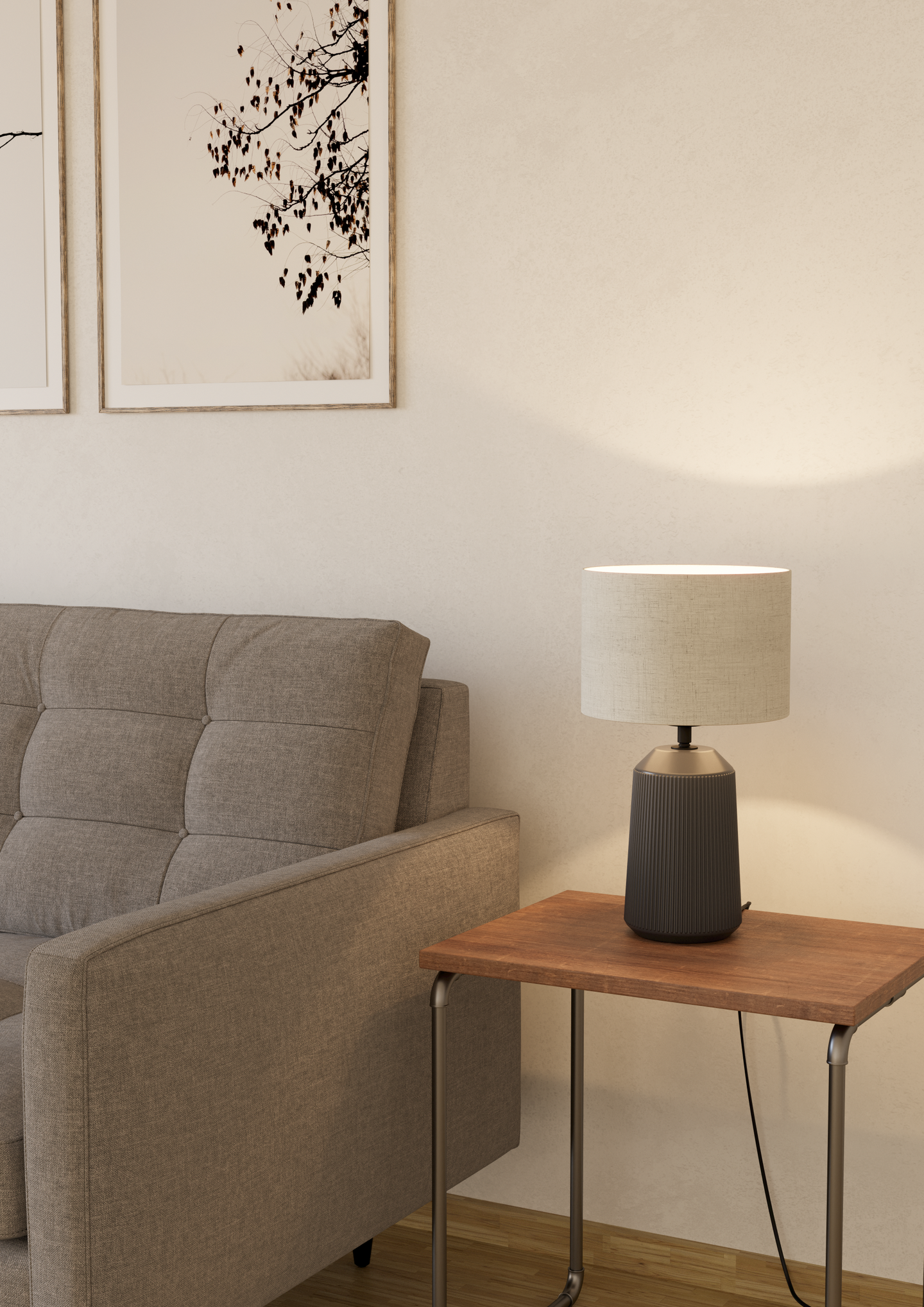 Pöytävalaisin EGLO Capalbio E27 40W harmaa/pellava