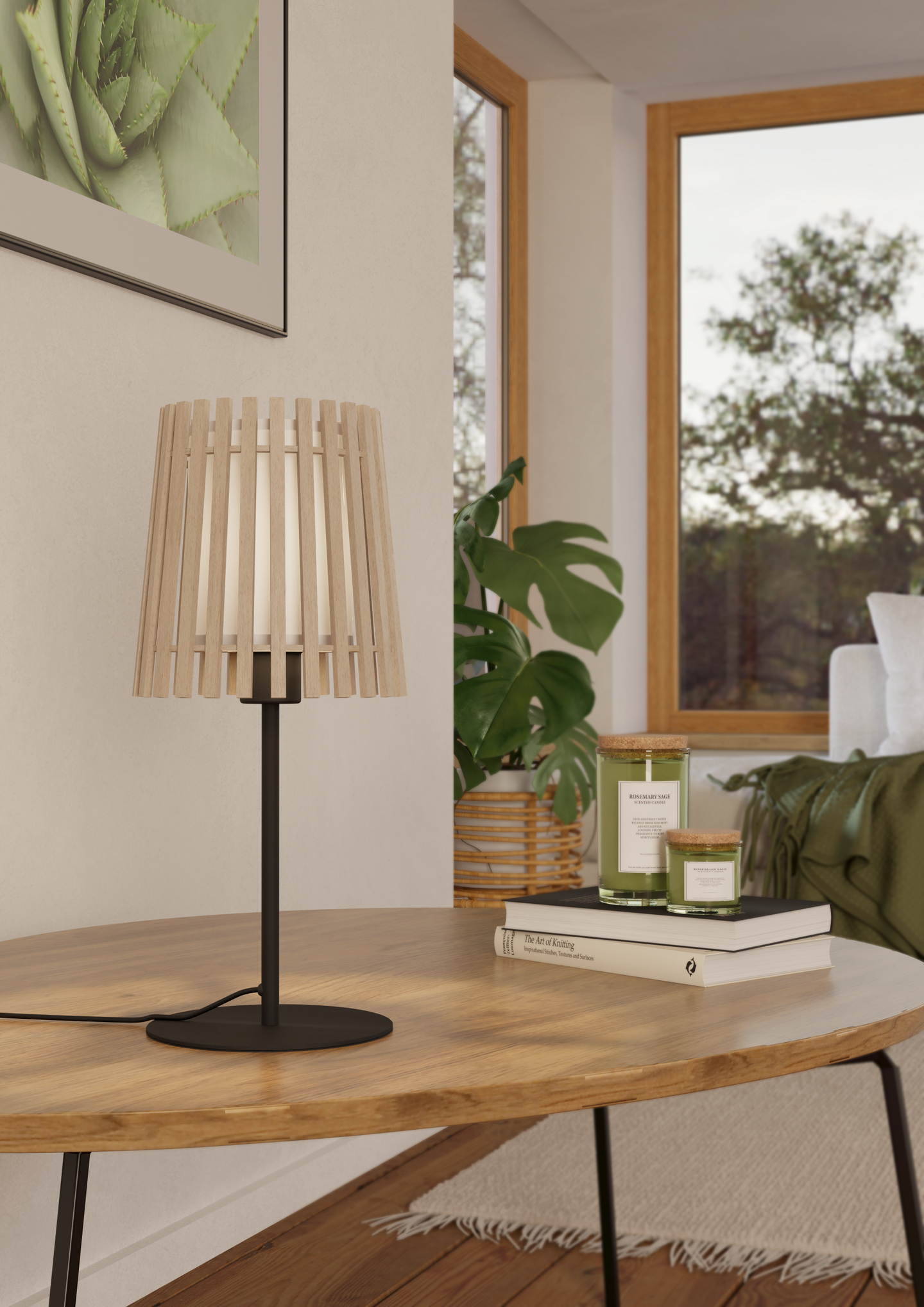 Pöytävalaisin EGLO Fattoria E27 25W musta/ruskea/valkoinen