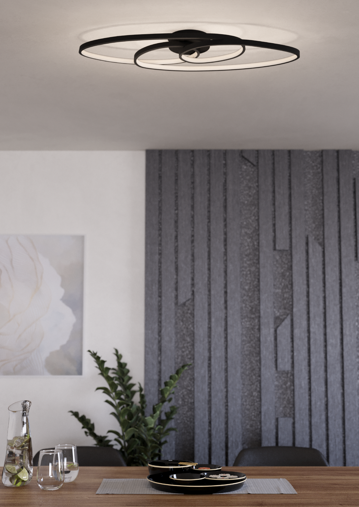 Kattovalaisin EGLO Gianella 38W led musta/valkoinen