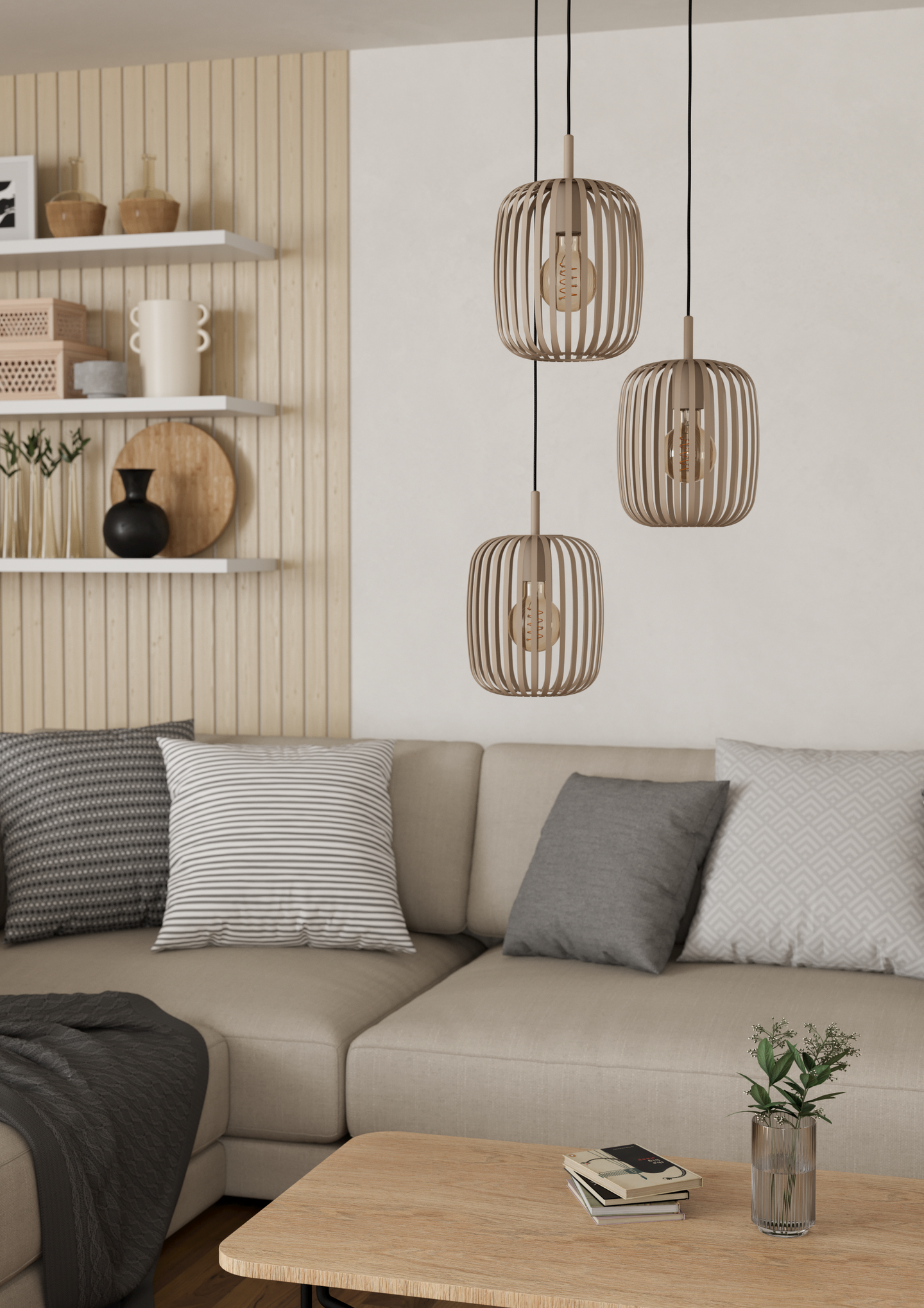 Riippuvalaisin EGLO Romazzina 3-osainen 3xE27 40W hiekka