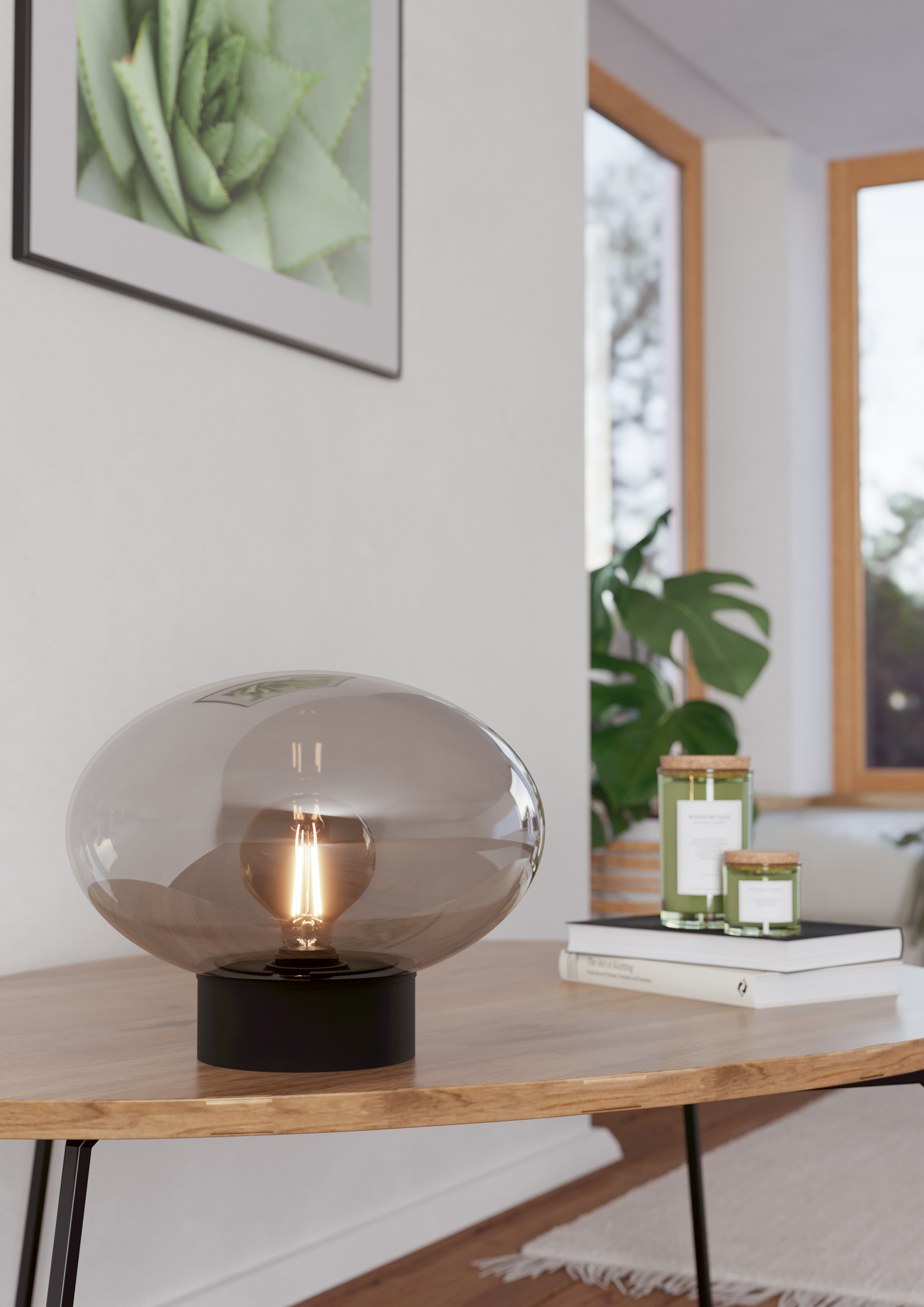 Pöytävalaisin EGLO Madonnina 27cm E27 40W musta/harmaa