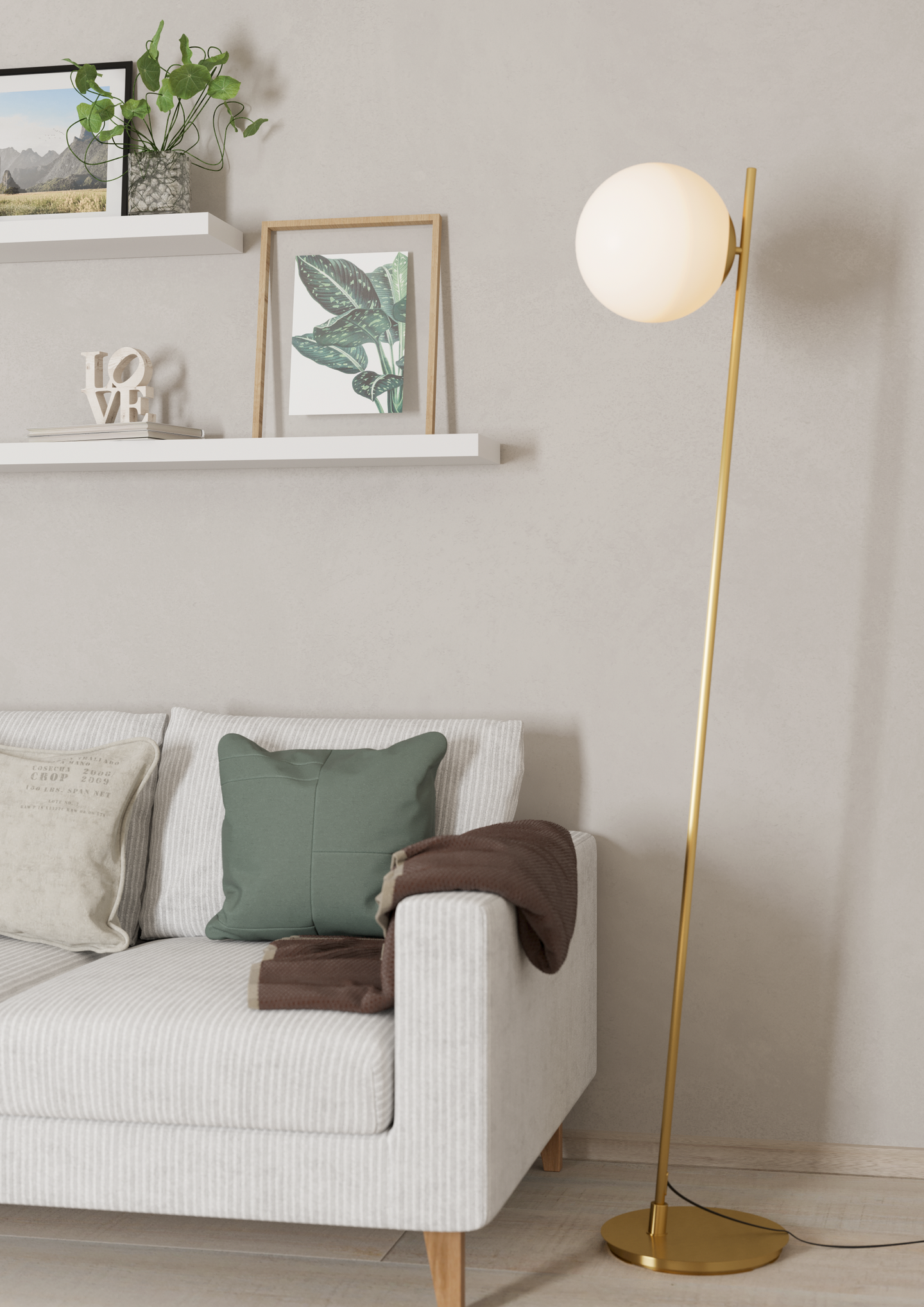 Lattiavalaisin EGLO Rondo 4 E27 40W messinki/valkoinen