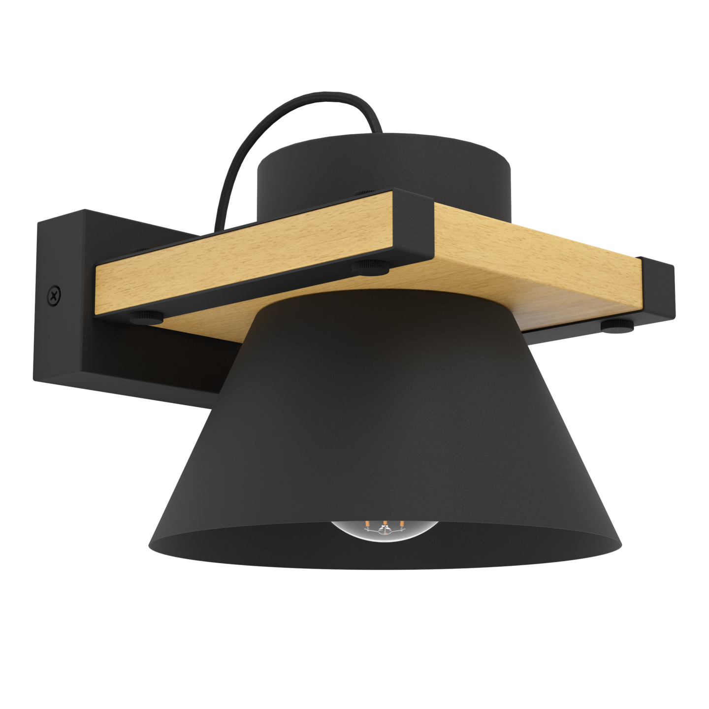 Seinävalaisin EGLO Maccles E27 15W puu/musta