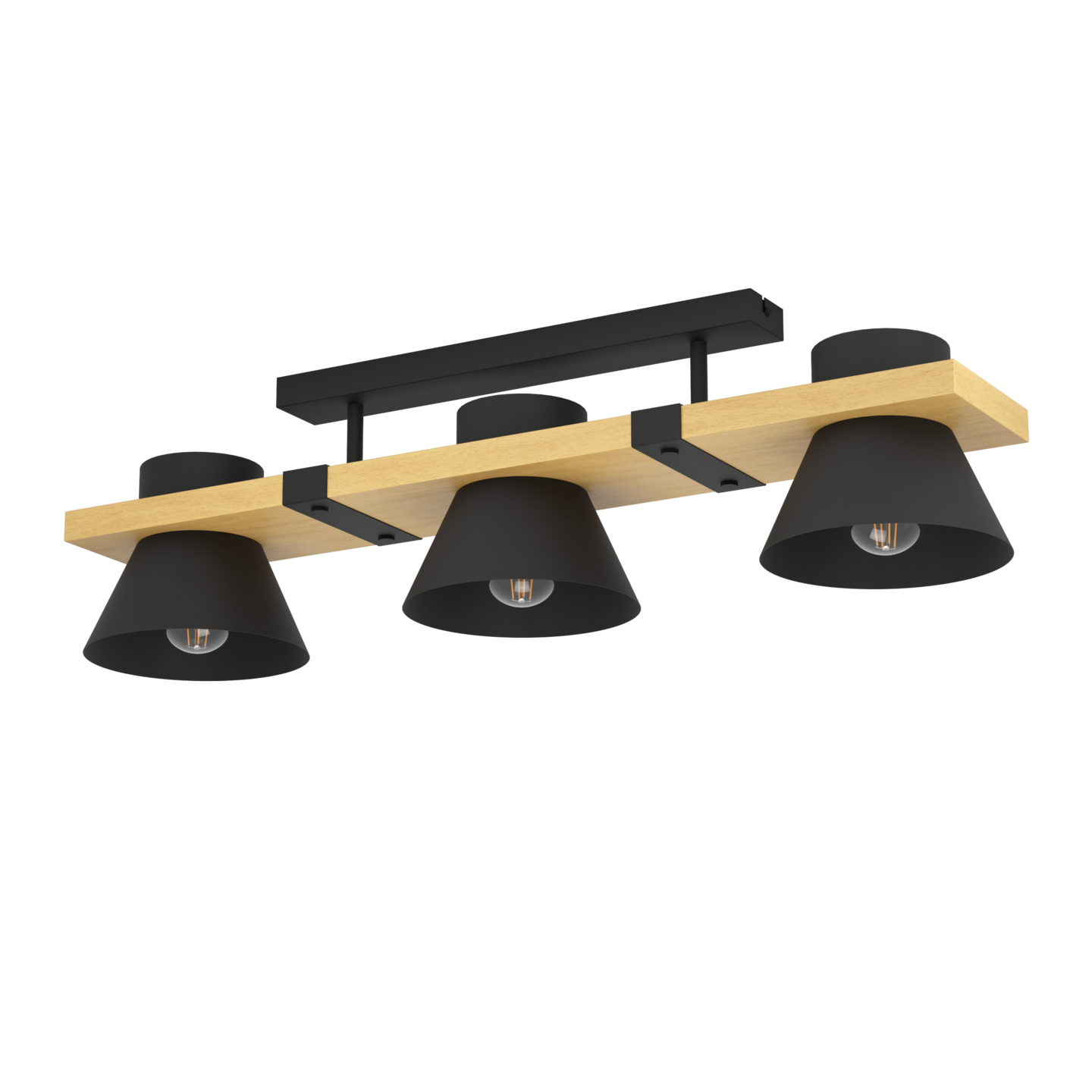 Kattovalaisin EGLO Maccles 3-os 3xE27 15W puu/musta