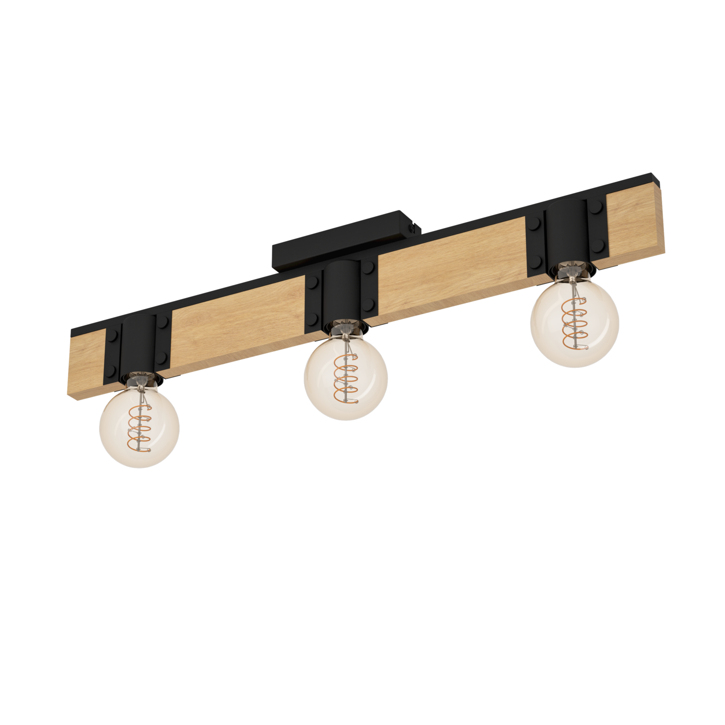 Kattovalaisin EGLO Bailrigg 3xE27 40W puu/musta