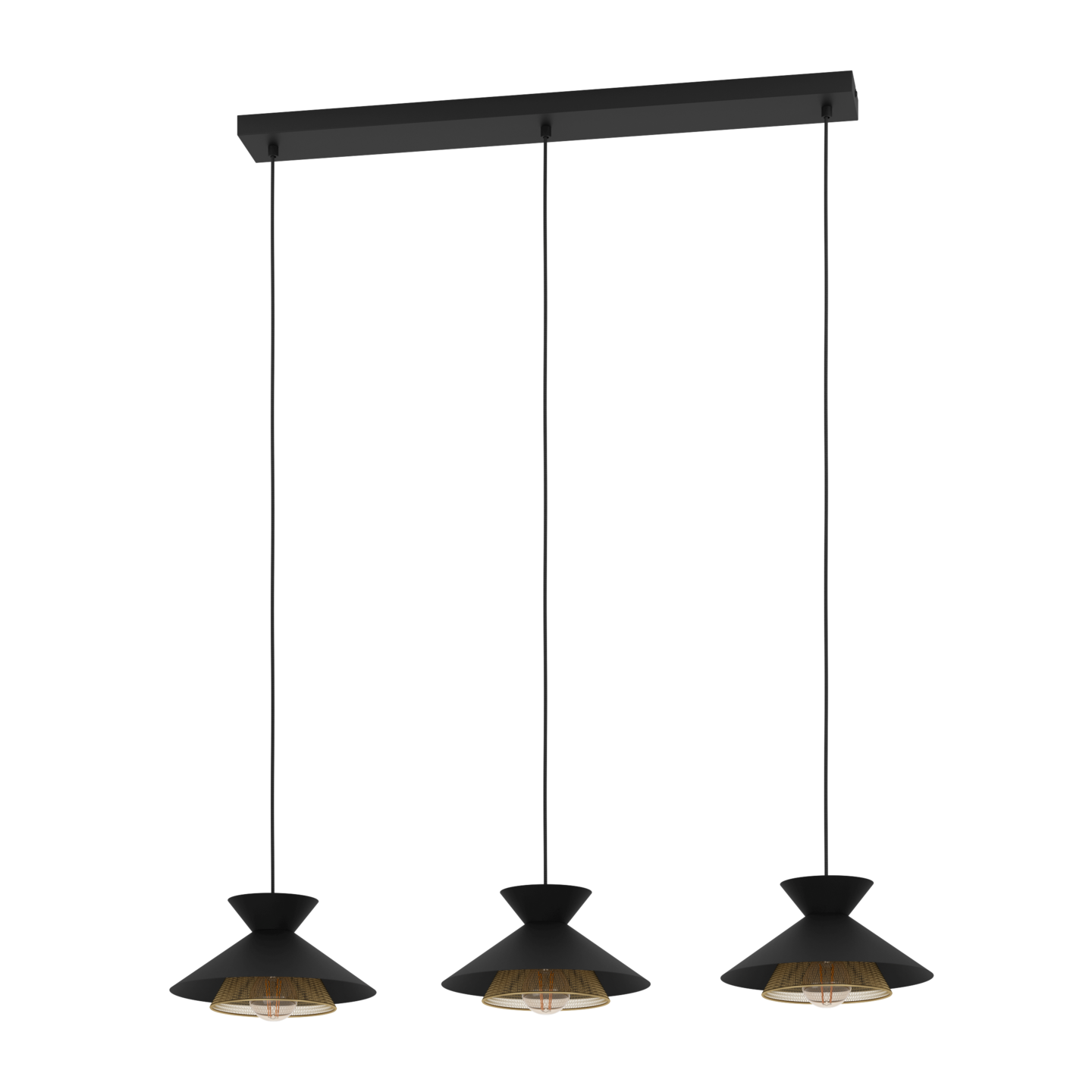 Riippuvalaisin EGLO Grizedale 3-os 3xE27 40W musta/messinki