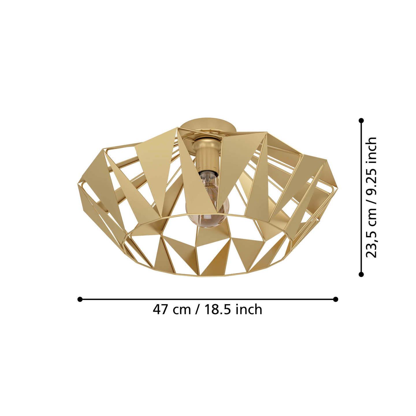 Kattovalaisin EGLO Carlton 47cm E27 40W kulta