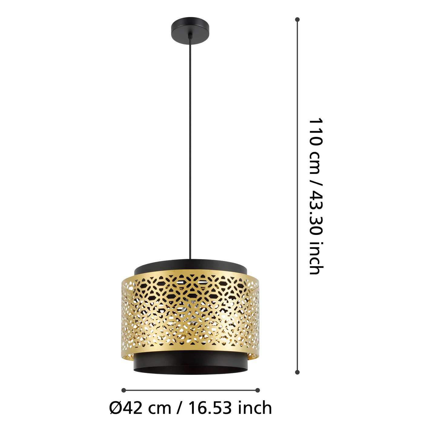 Riippuvalaisin EGLO Sandbach E27 40W messinki/musta