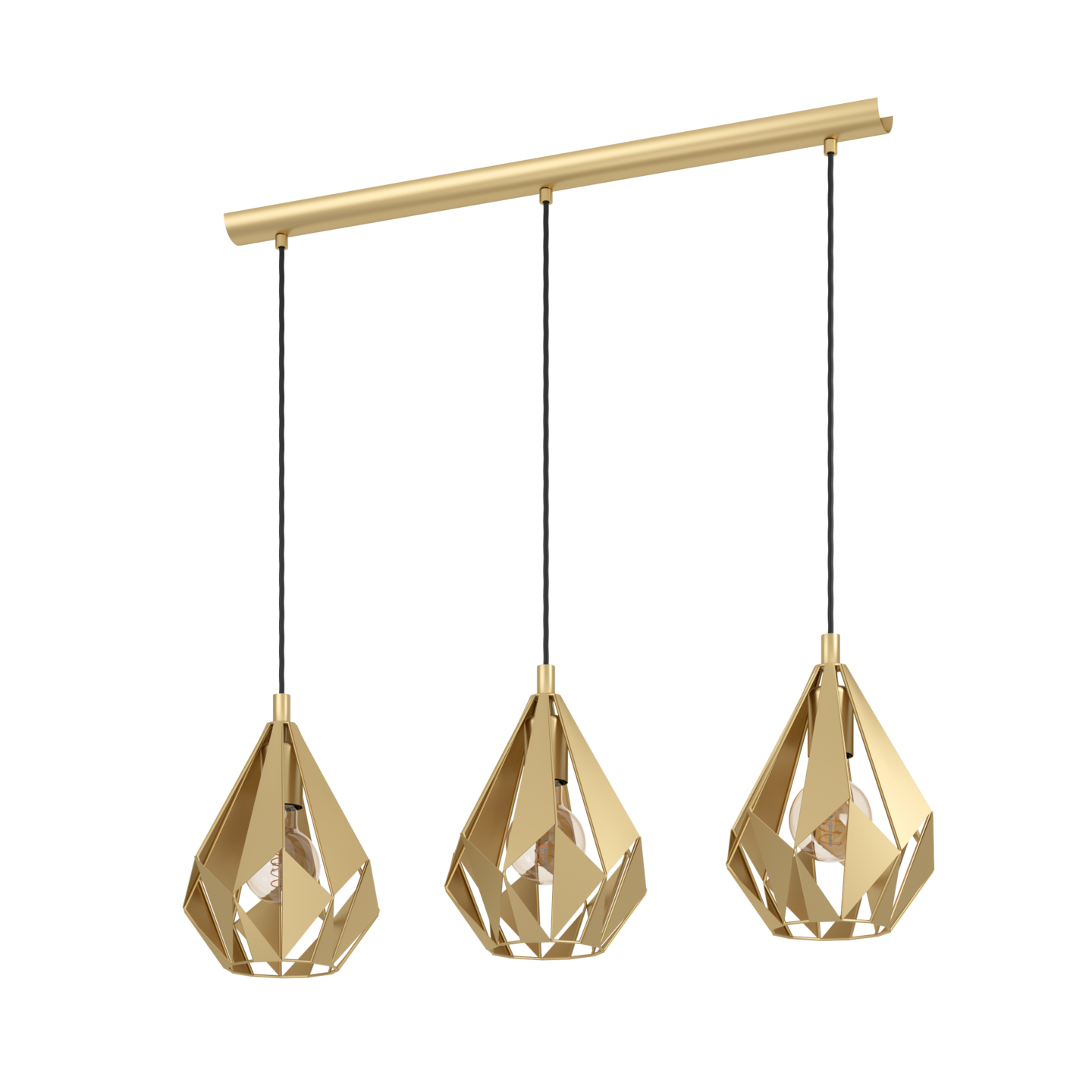 Riippuvalaisin EGLO Carlton 3-os 3xE27 40W kulta