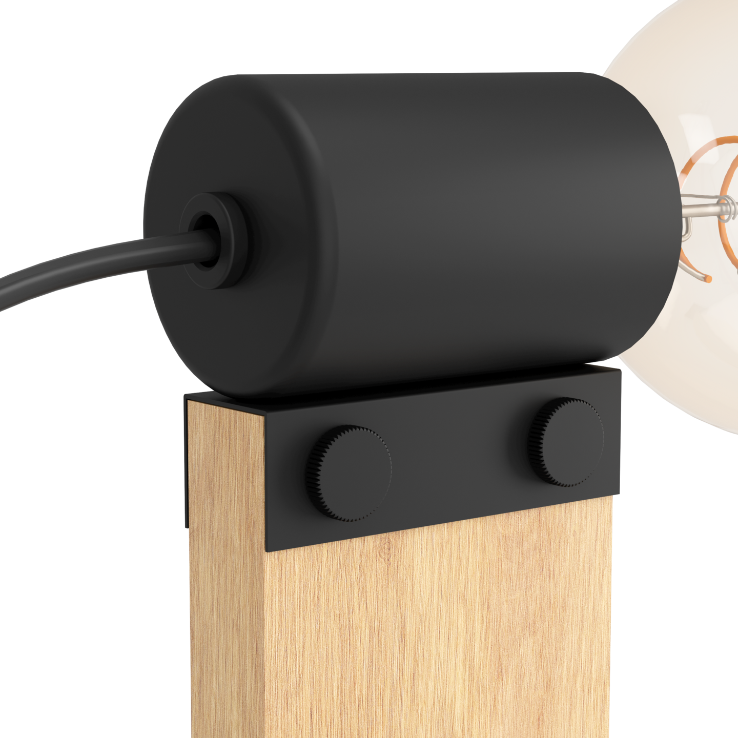 Pöytävalaisin EGLO Bailrigg E27 40W puu/musta