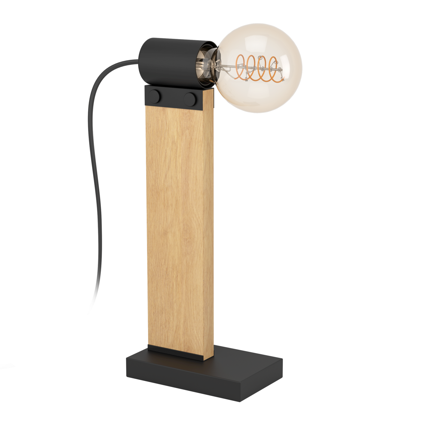 Pöytävalaisin EGLO Bailrigg E27 40W puu/musta