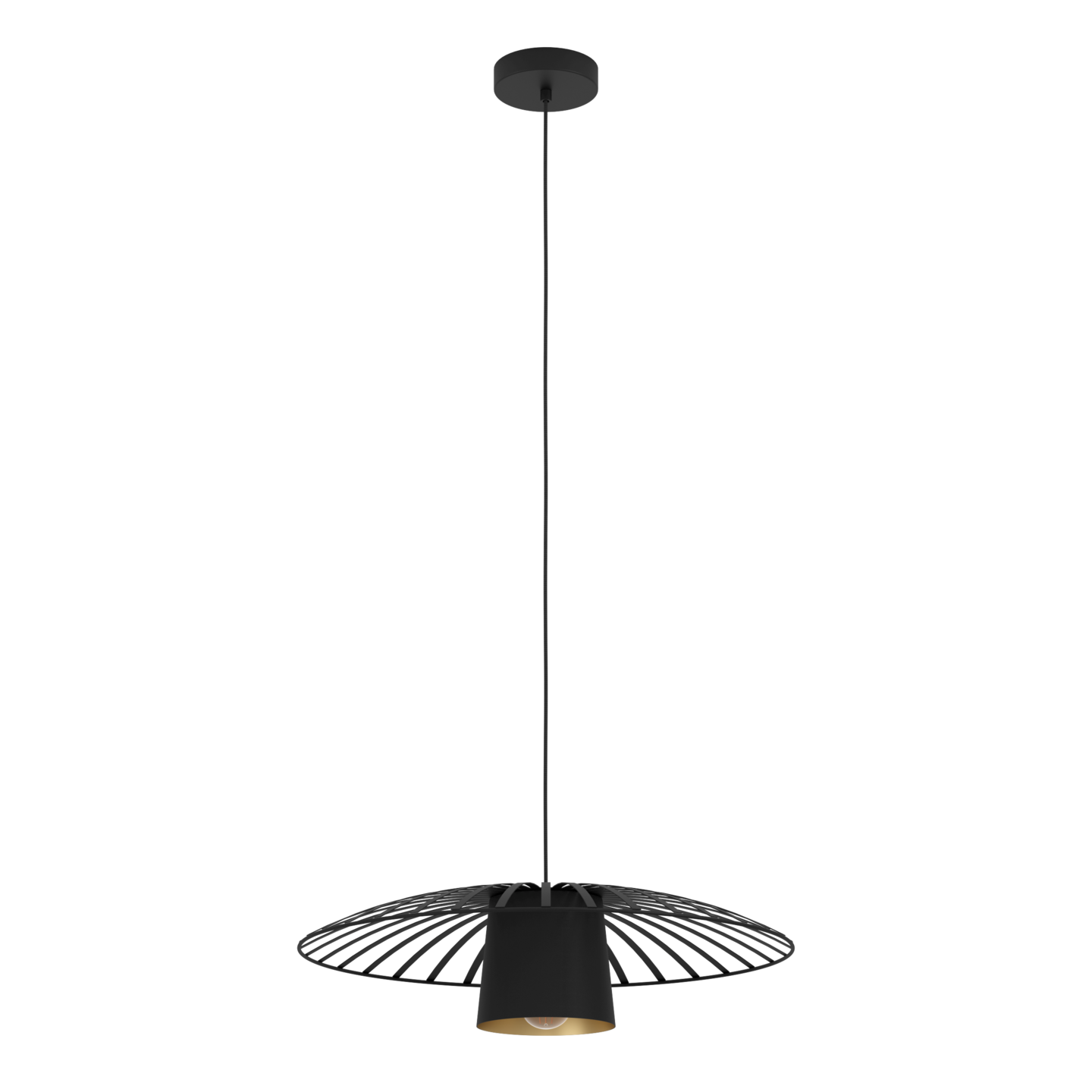 Riippuvalaisin EGLO Felixkirk E27 40W musta/kulta