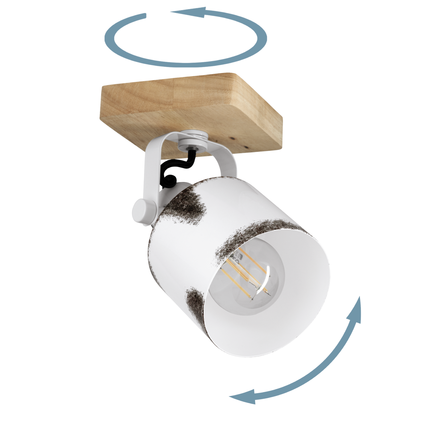 Kattovalaisin EGLO Kilburn E27 40W puu/valkoinen/teräs