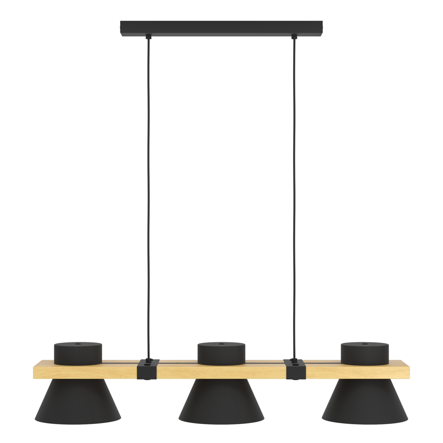 Riippuvalaisin EGLO Maccles 3-os 3xE27 15W puu/musta