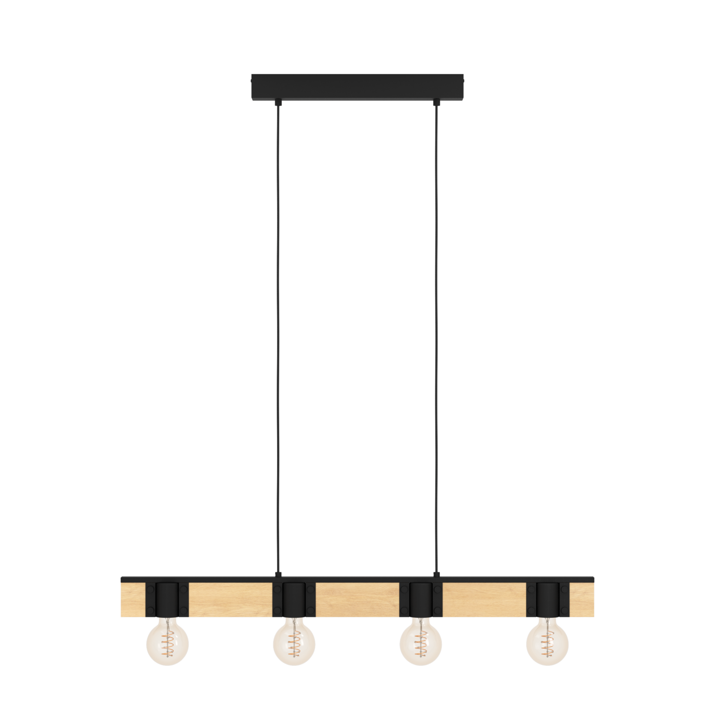 Riippuvalaisin EGLO Bailrigg 4xE27 40W puu/musta