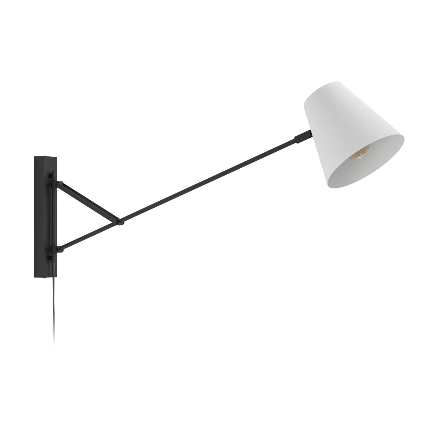 Seinävalaisin EGLO Forcadet E27 40W musta/harmaa