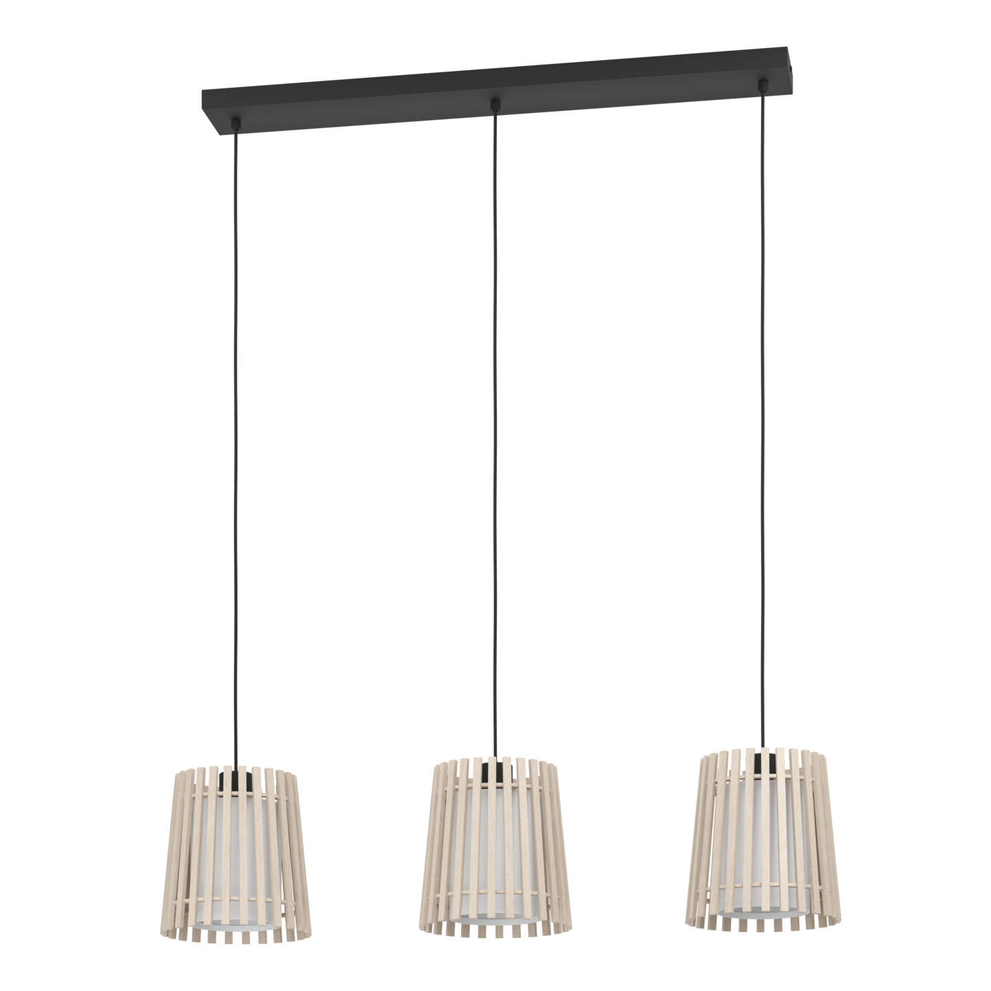 Riippuvalaisin EGLO Fattoria 3-osainen 3xE27 25W musta/ruskea/valkoinen