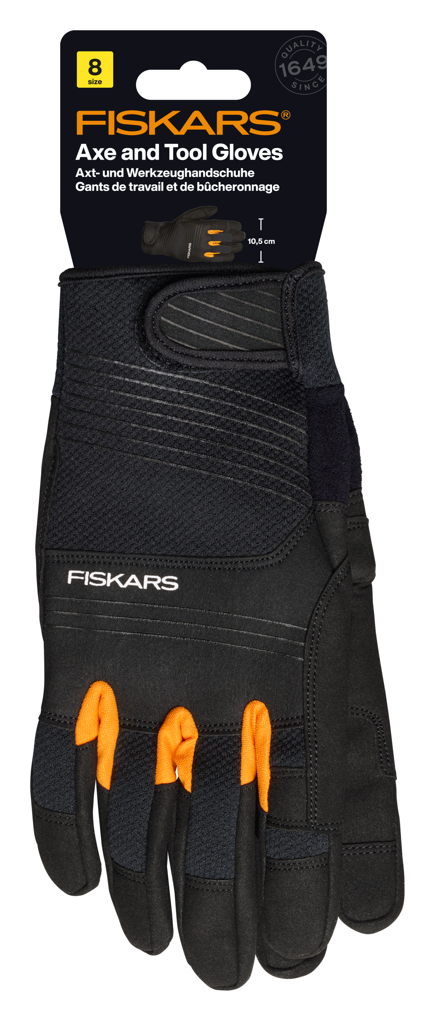 Työkäsineet Fiskars musta koko 8