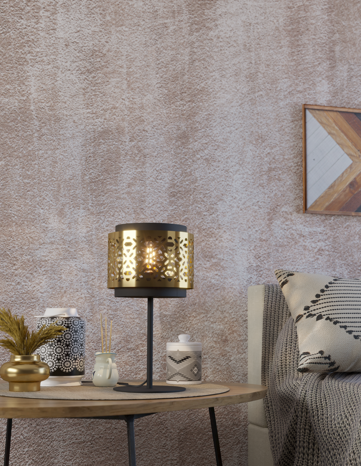 Pöytävalaisin EGLO Sandbach E27 40W messinki/musta