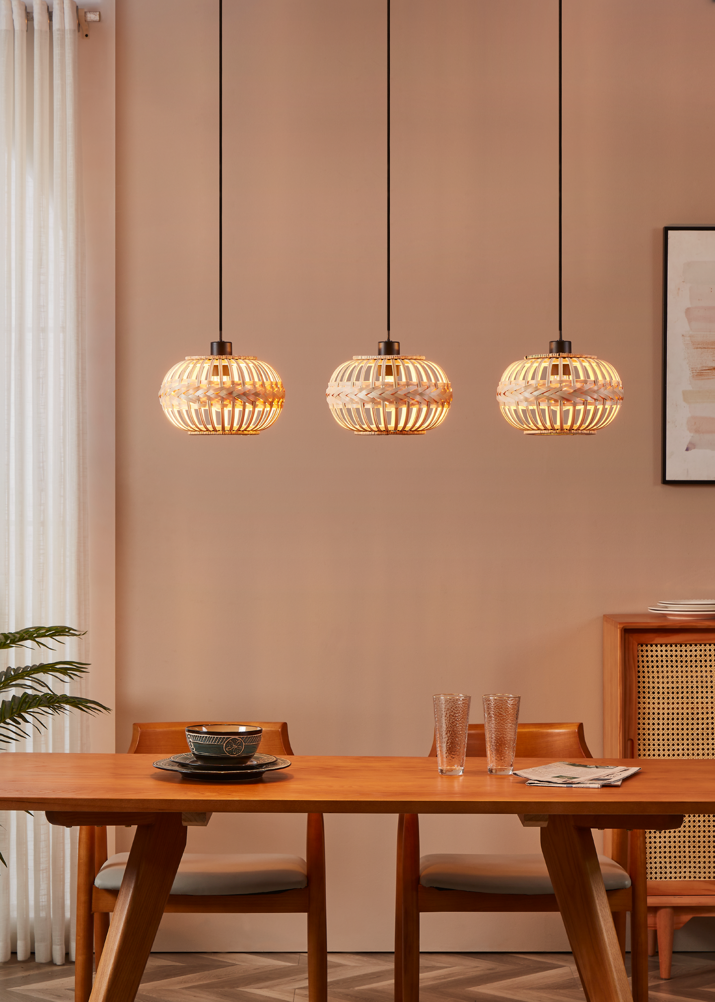 Riippuvalaisin EGLO Amsfield 1 3-osainen 3xE27 40W puu