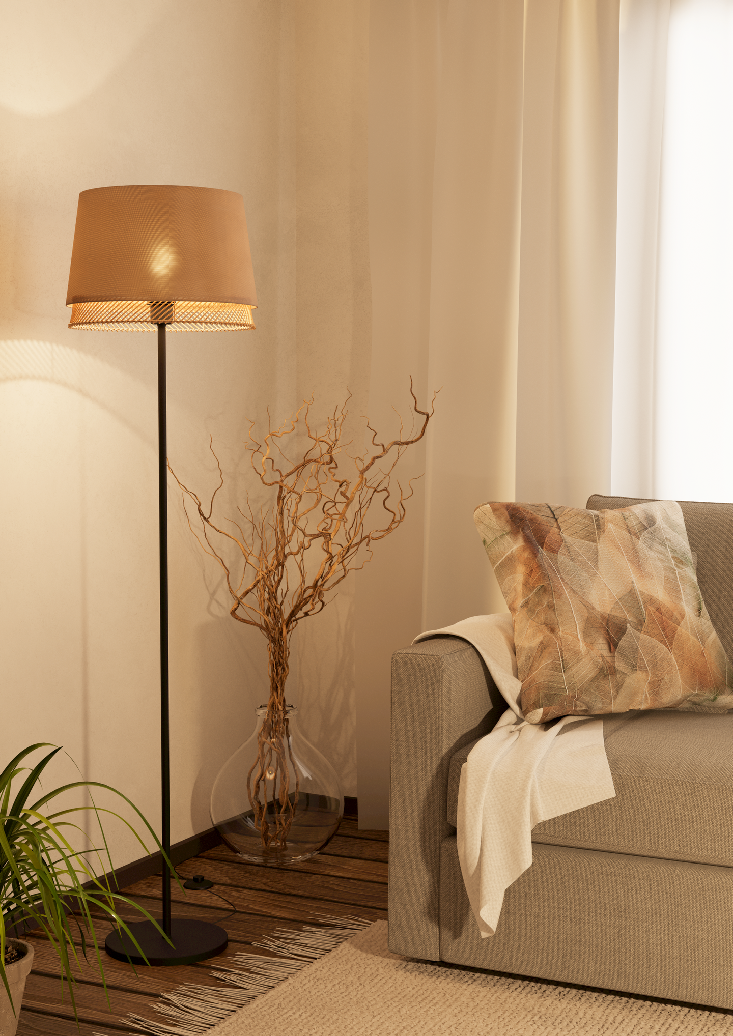 Lattiavalaisin EGLO Tabley E27 40W pellava/puu/musta