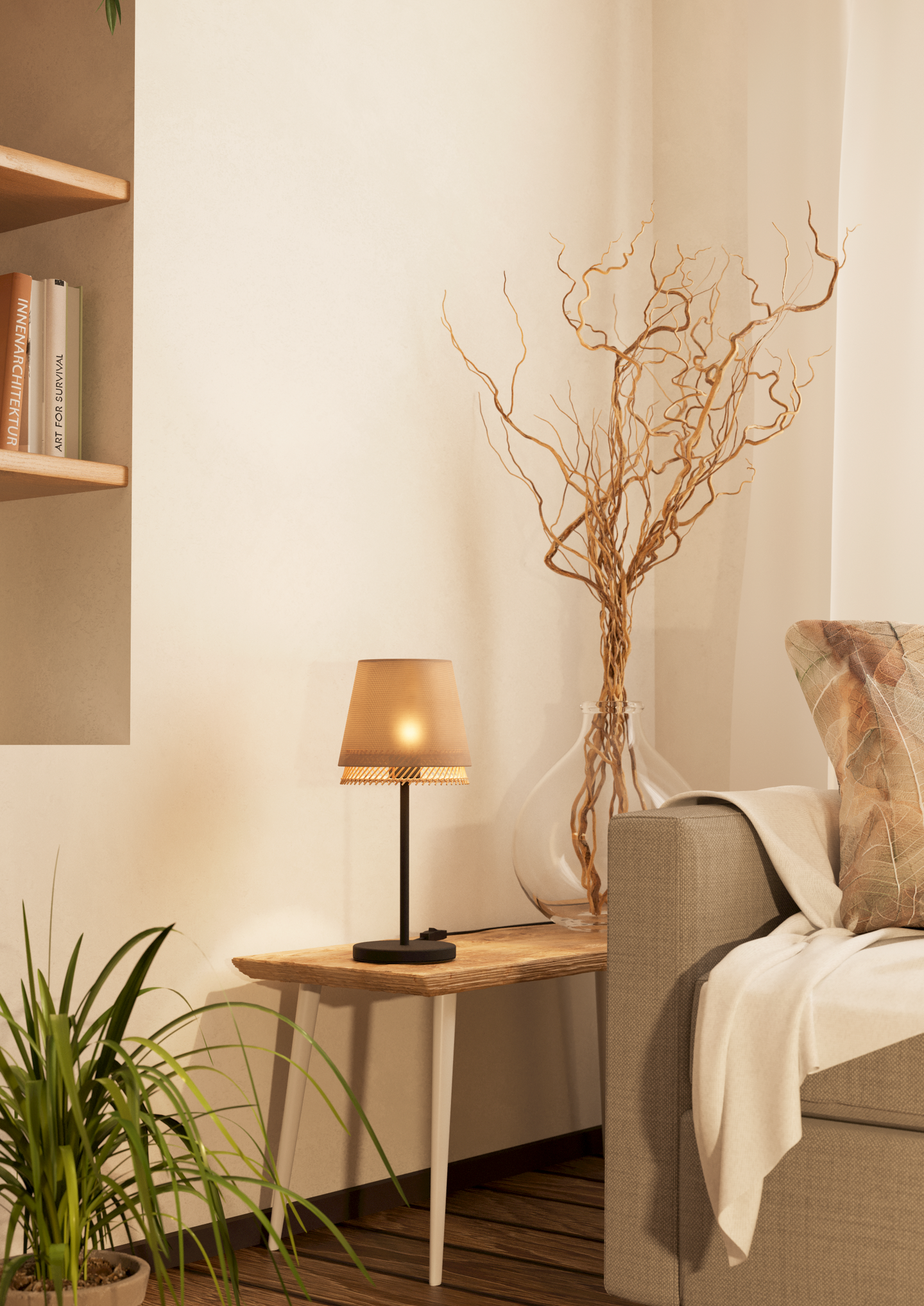 Pöytävalaisin EGLO Tabley E27 40W pellava/puu/musta